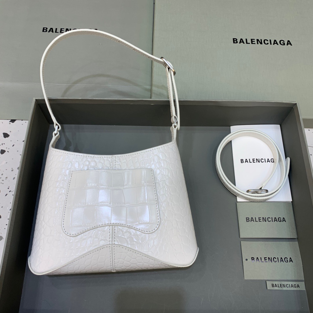 Balenciaga XX Small Hobo Bag In White, For Women, Women’s Bags 7.8in/20cm 6955892108Y9001