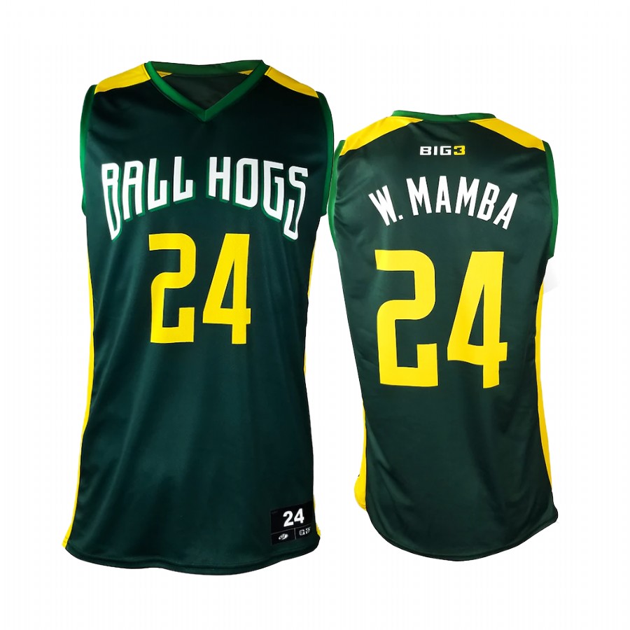 Ball Hogs #24 White Mamba Jersey BIG3 Green