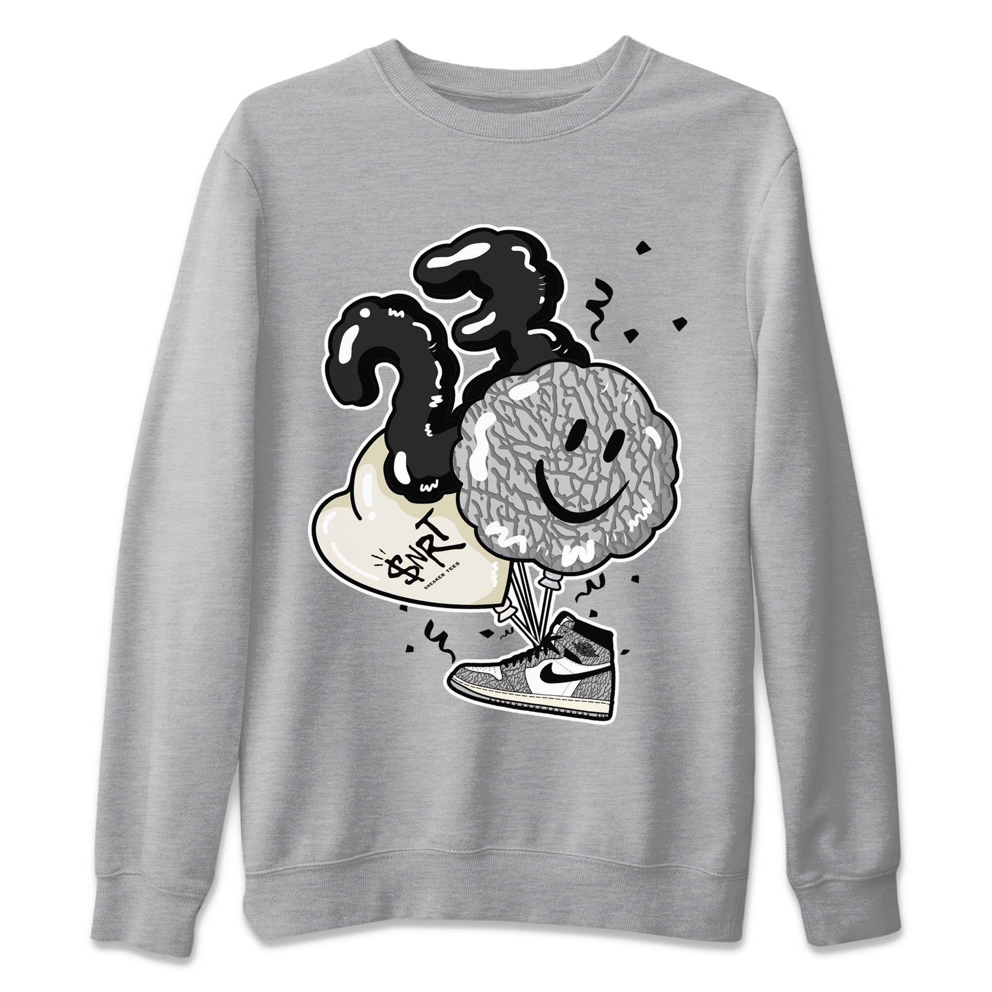 Balloon Unisex Sweater – Air Jordan 1 White Cement, Sneakers Matching Sweater