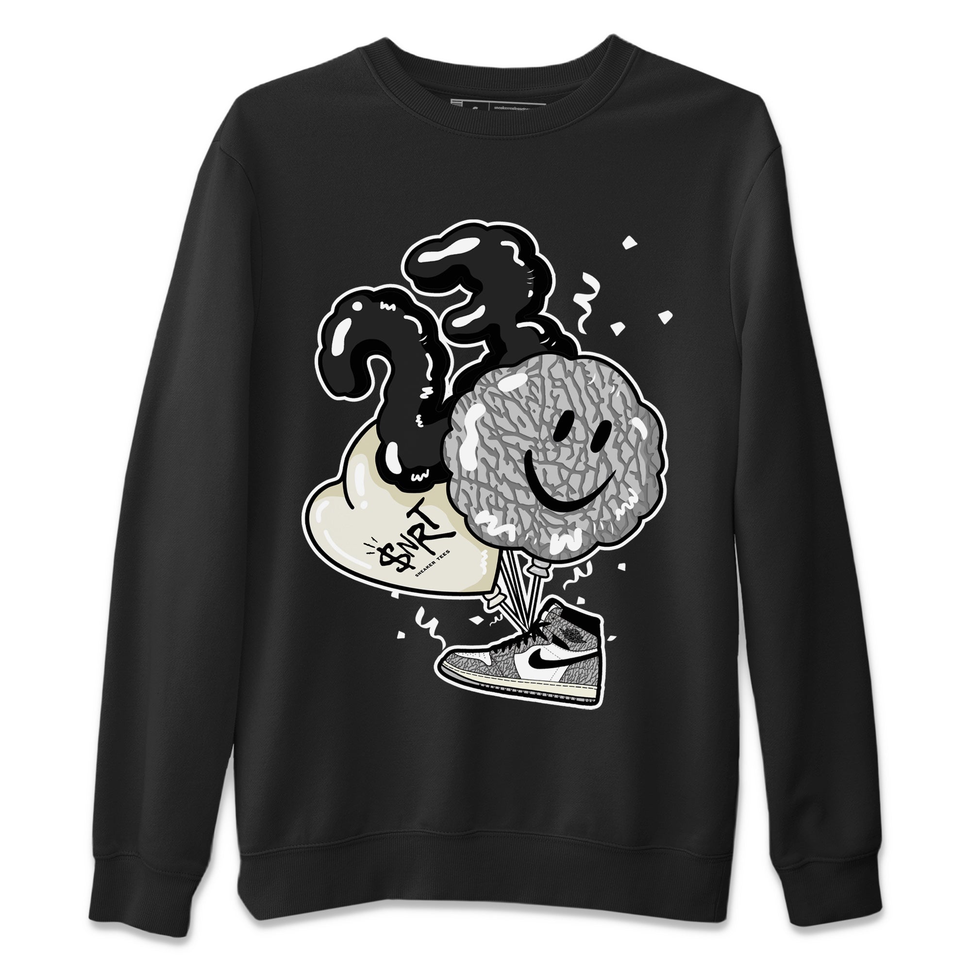 Balloon Unisex Sweater – Air Jordan 1 White Cement, Sneakers Matching Sweater
