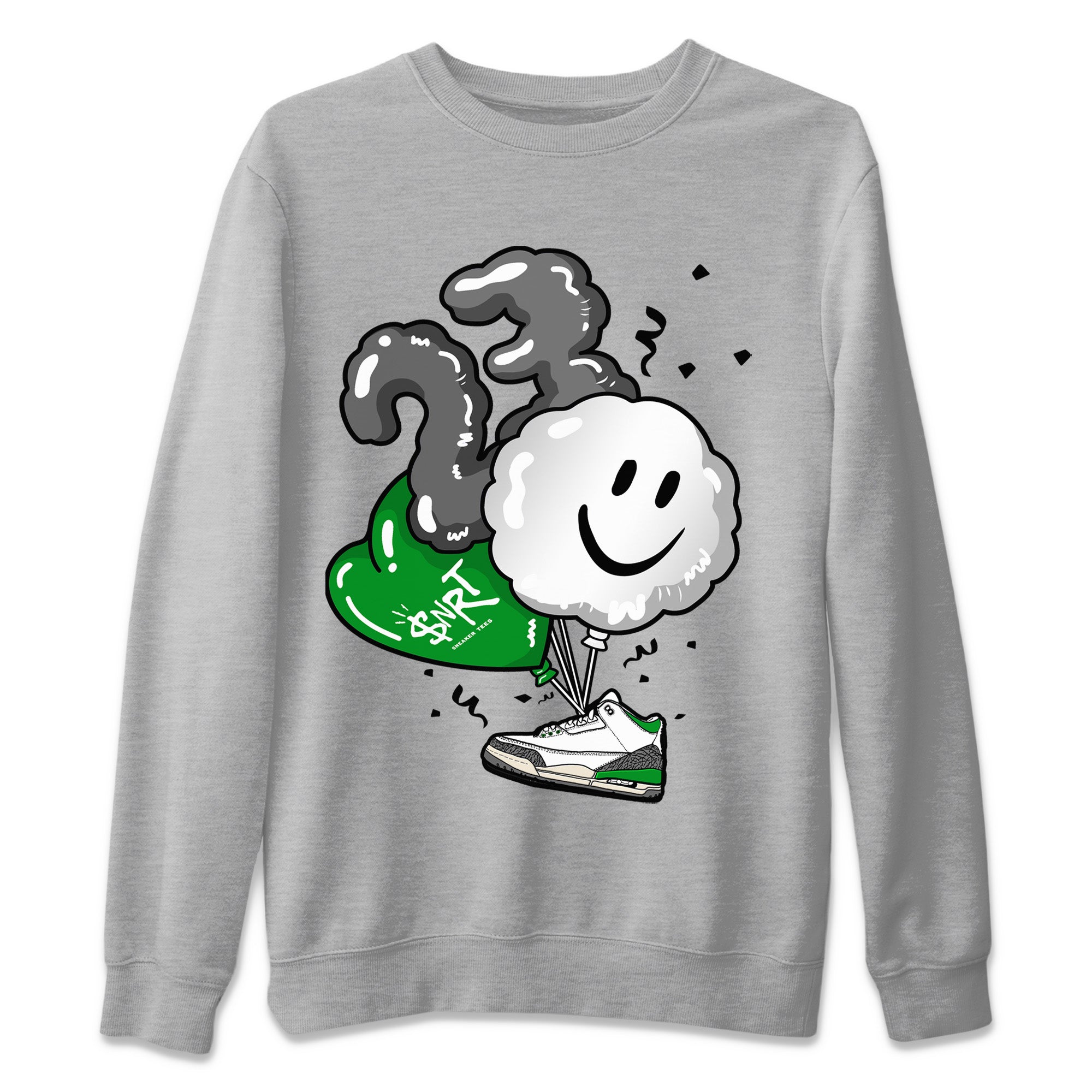 Balloon Unisex Sweater – Air Jordan 3 Lucky Green, Sneakers Matching Sweater