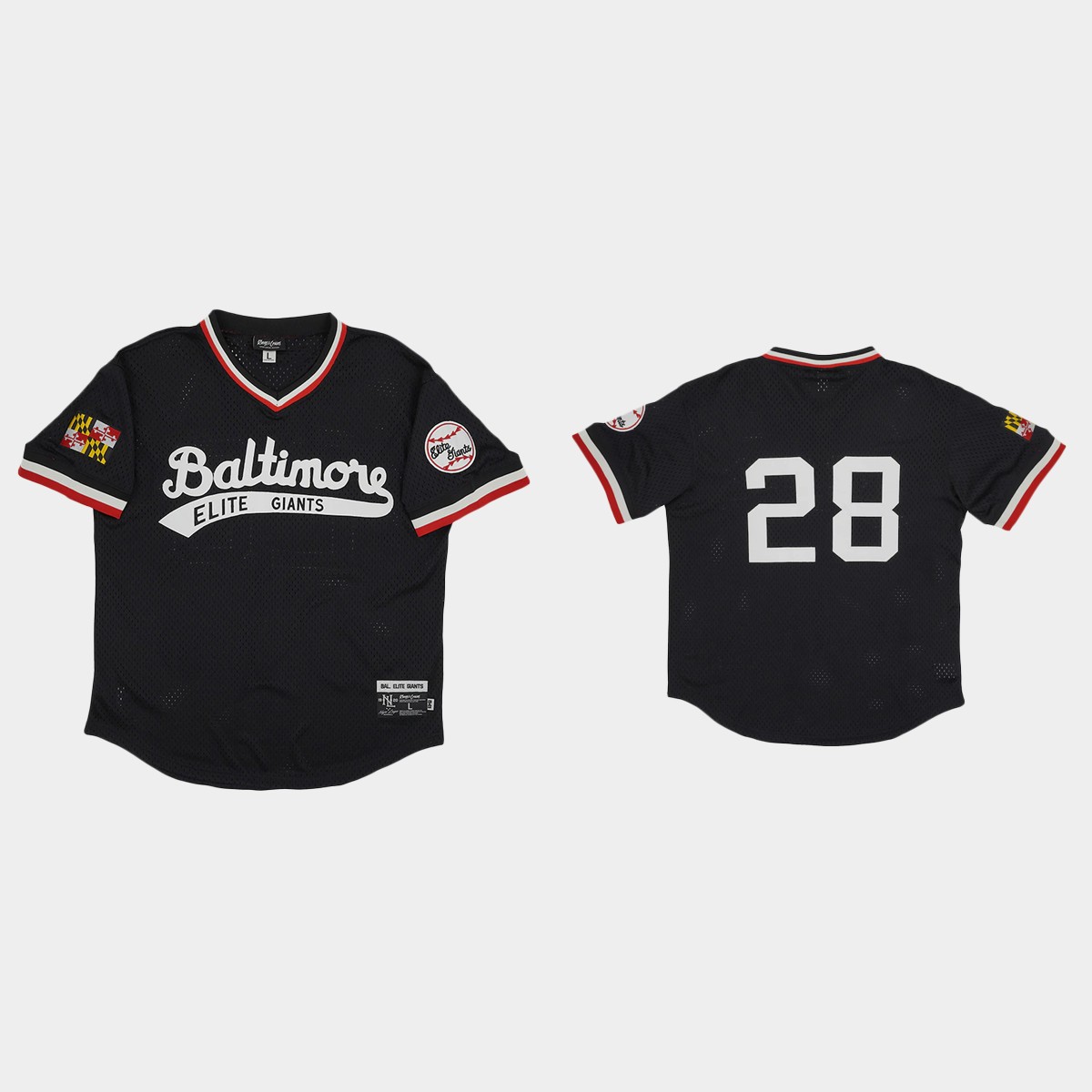 Baltimore Elite Giants #28 Rings And Crwns Mesh Jersey - Black
