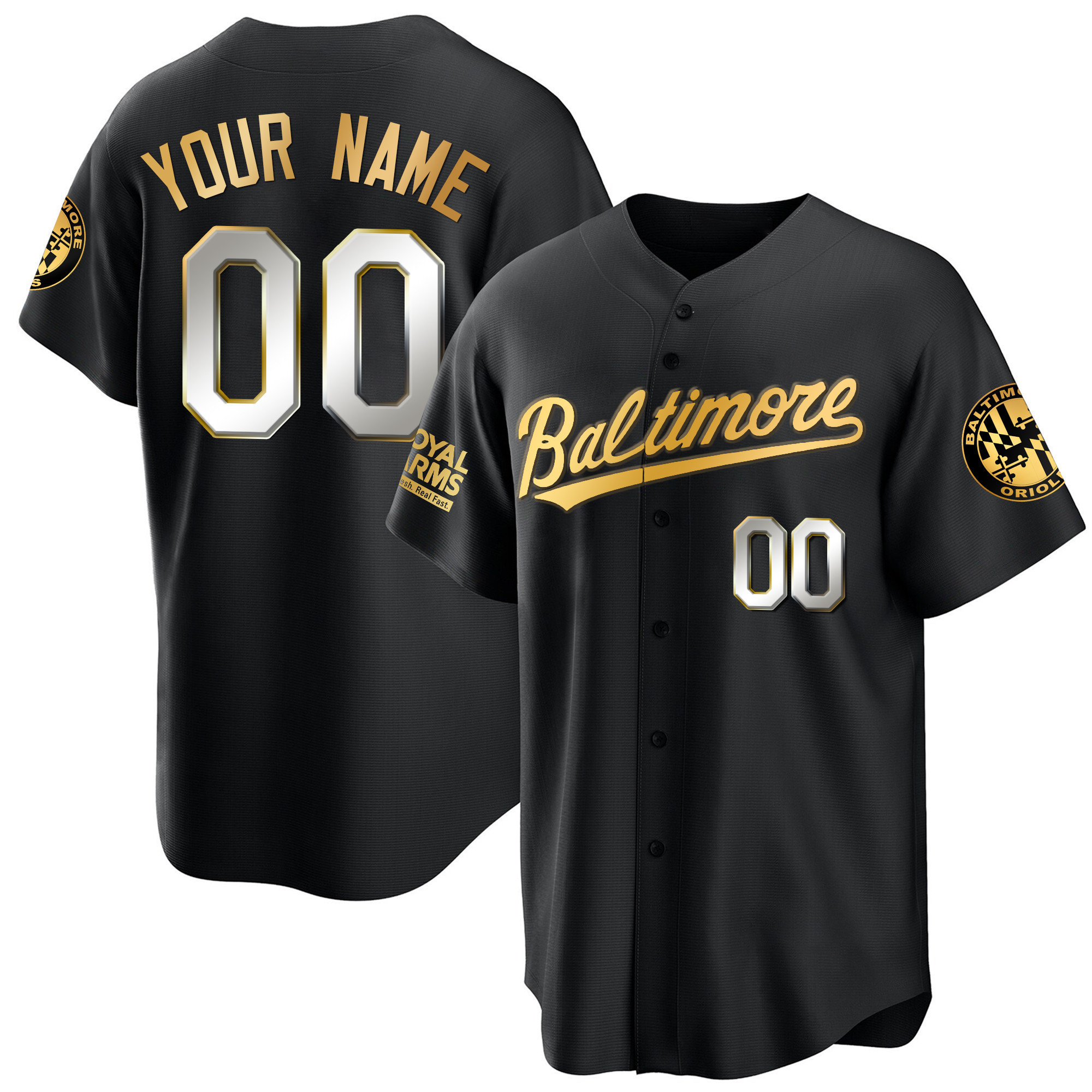 Baltimore Orioles 2023 Gold Cool Custom Black Limited Jersey - All Stitched