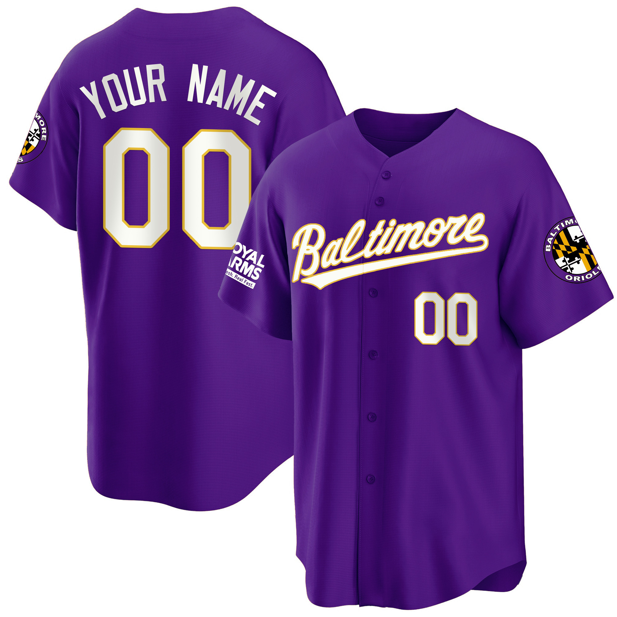 Baltimore Orioles 2023 Gold Cool Custom Purple Jersey - All Stitched