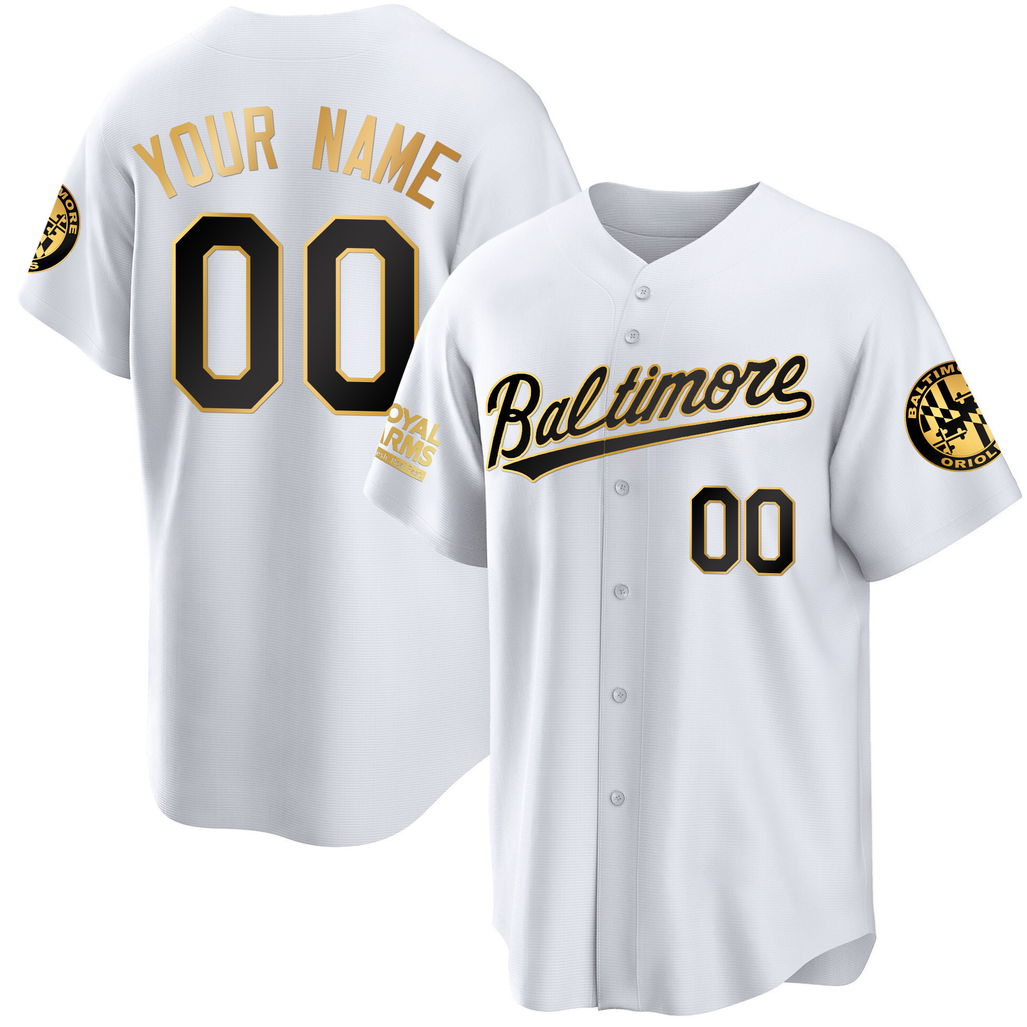 Baltimore Orioles 2023 Gold Cool Custom White Gold Jersey - All Stitched