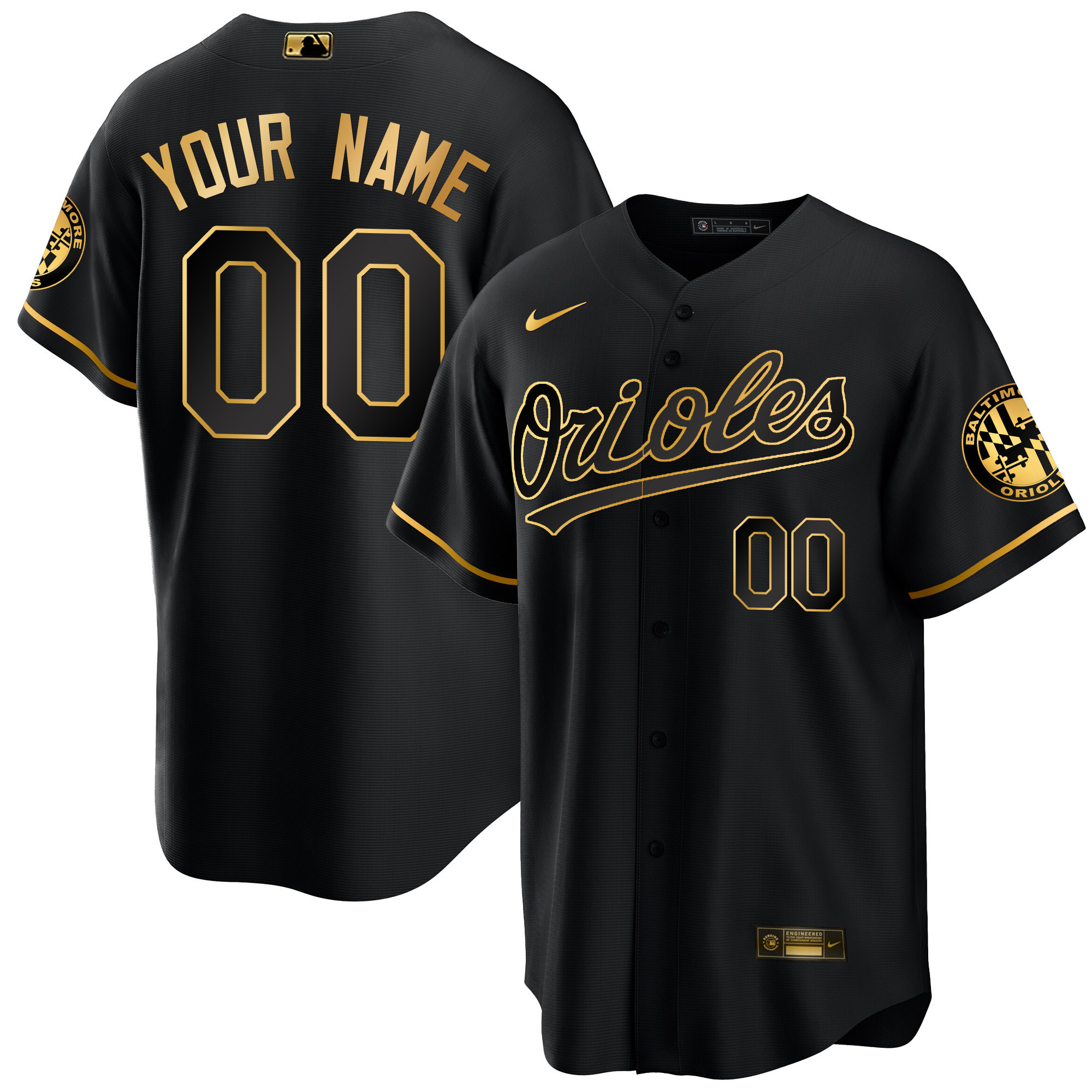 Baltimore Orioles 2023 Special Gold Cool Custom Black Gold Jersey - All Stitched