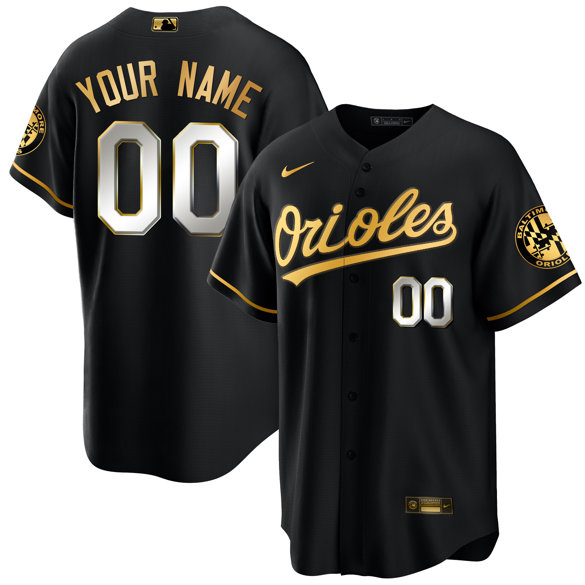Baltimore Orioles 2023 Special Gold Cool Custom Black Limited Jersey - All Stitched