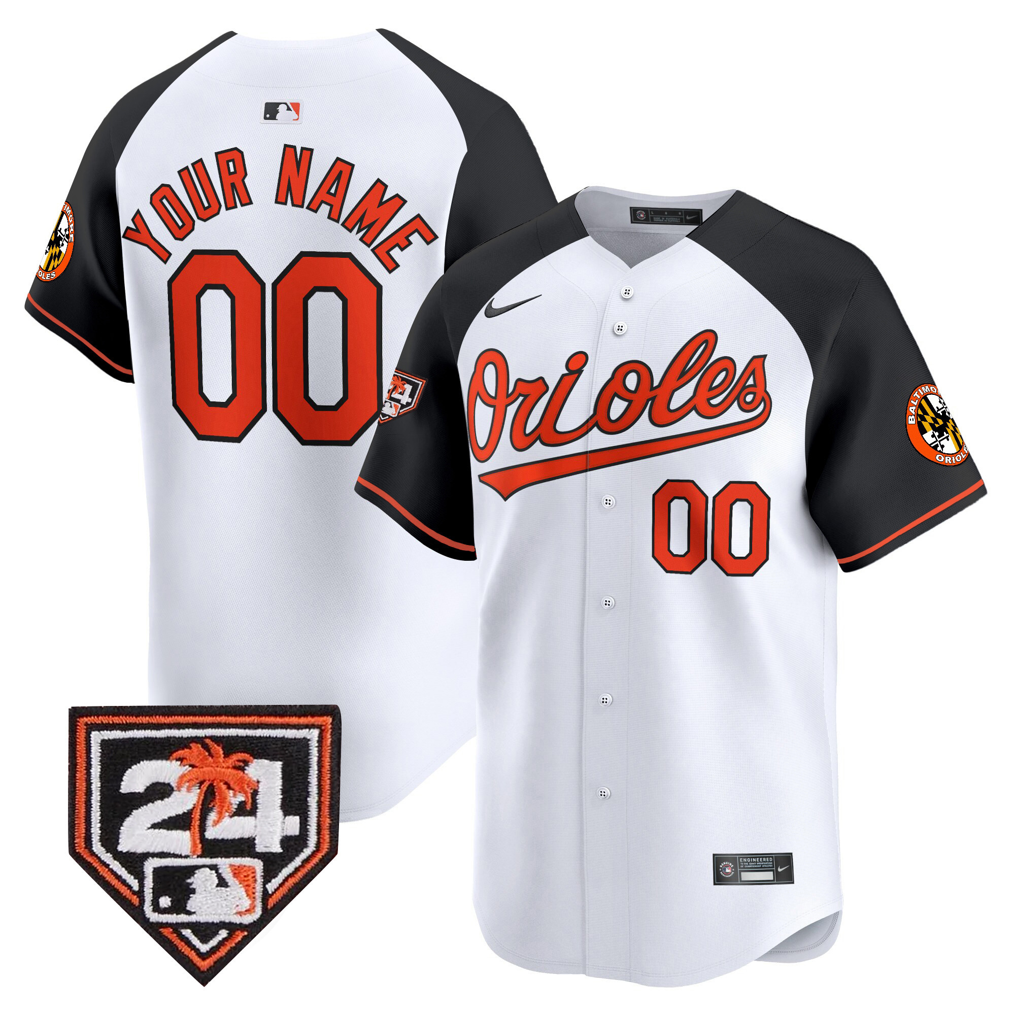 Baltimore Orioles 2024 Spring Training Patch Vapor Premier Limited Custom White Alternate Jersey - All Stitched