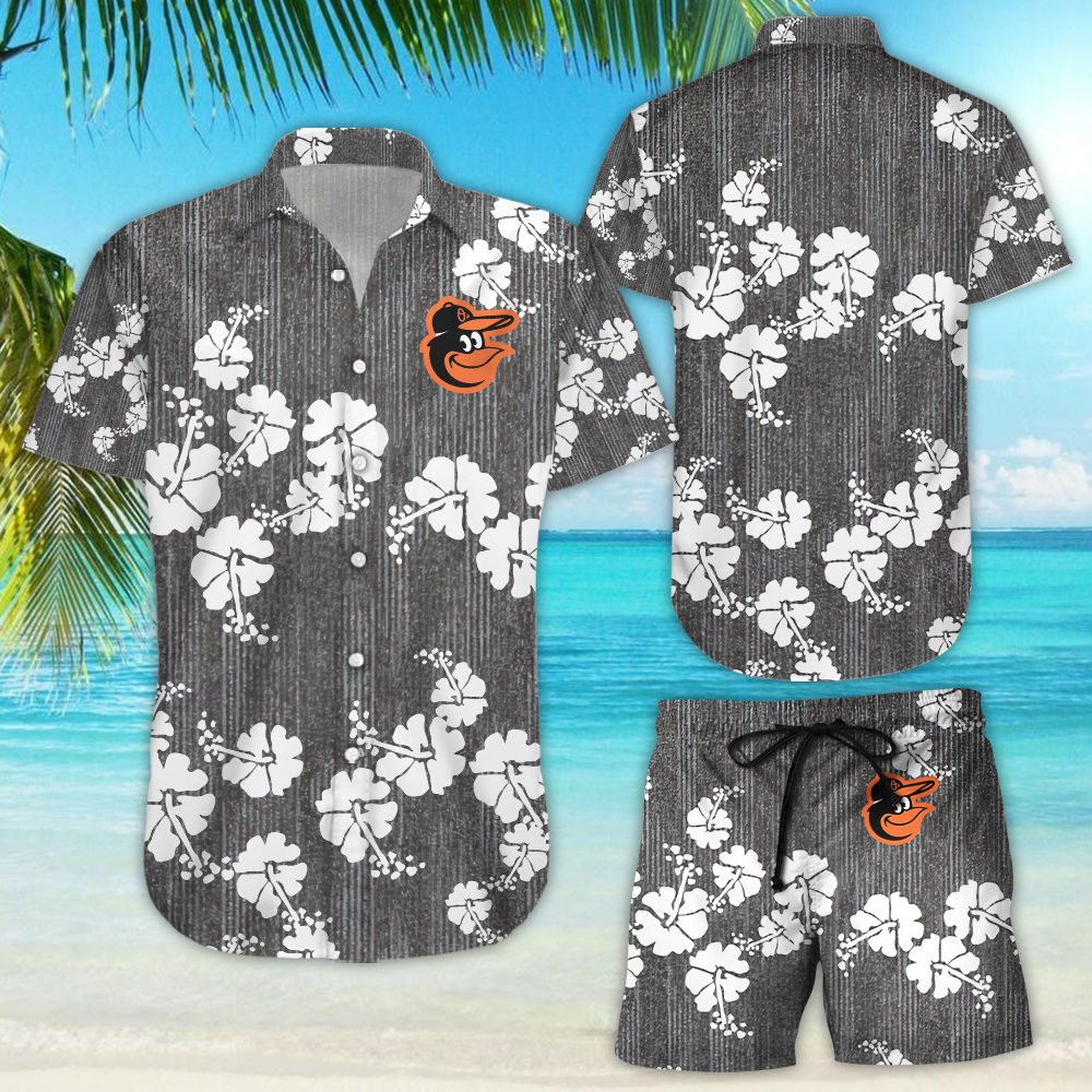Baltimore Orioles 50Th State Hawaiian Aloha Shirt Hawaiians Beach Sleeve