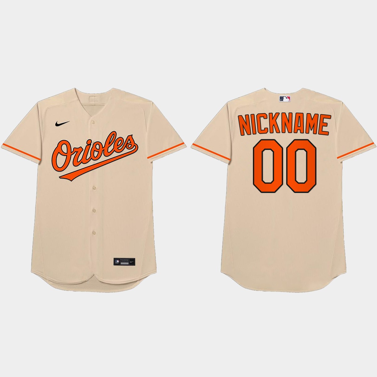 Baltimore Orioles Custom 2021 Players' Weekend Nickname Jersey - Cream