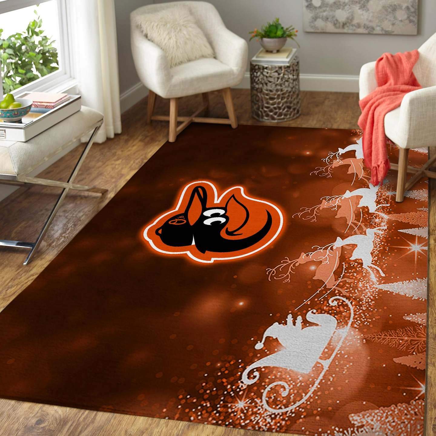 Baltimore Orioles Mlb Baseball Christmas Area Limited Edition Rectangle Rug