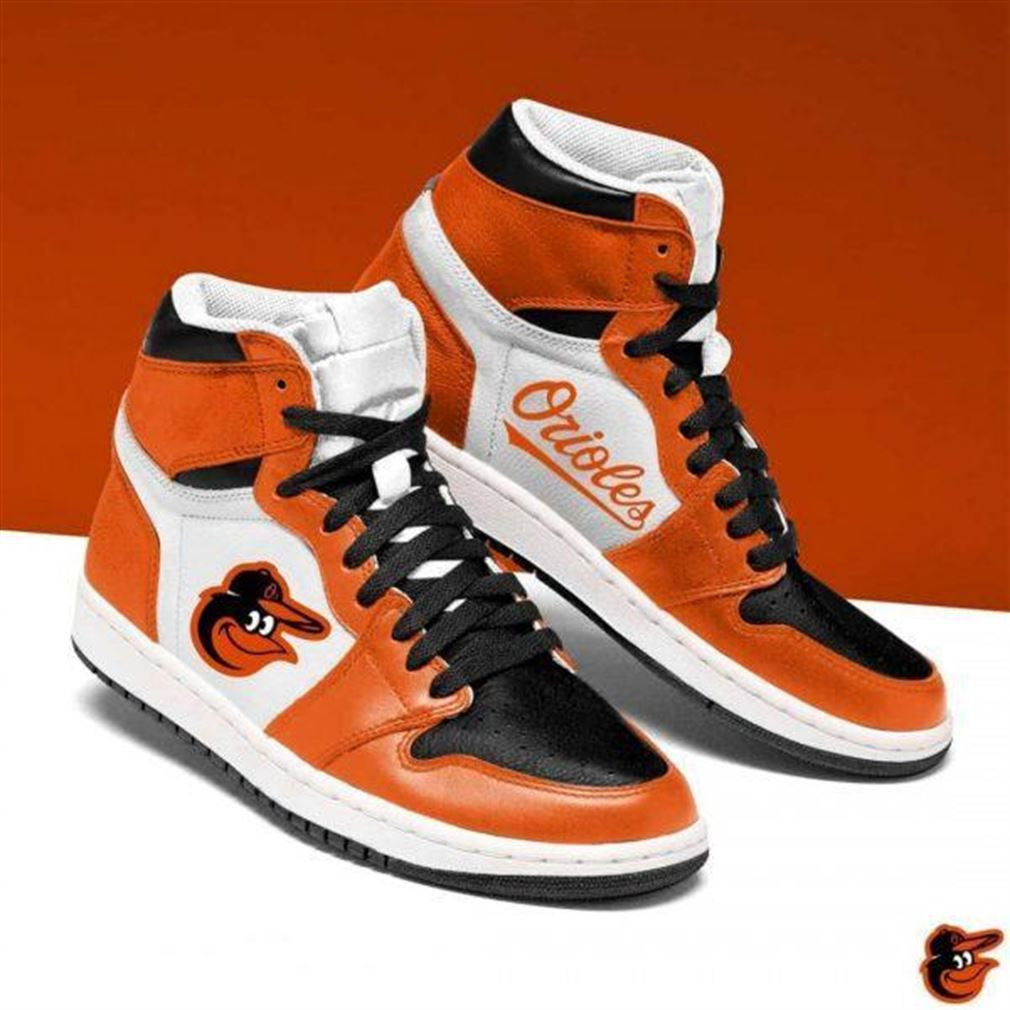 Baltimore Orioles MLB baseball Fashion Sneakers Basketball Shoes Leather High Top Air Jordan Sneaker, Air Jordan Hightop