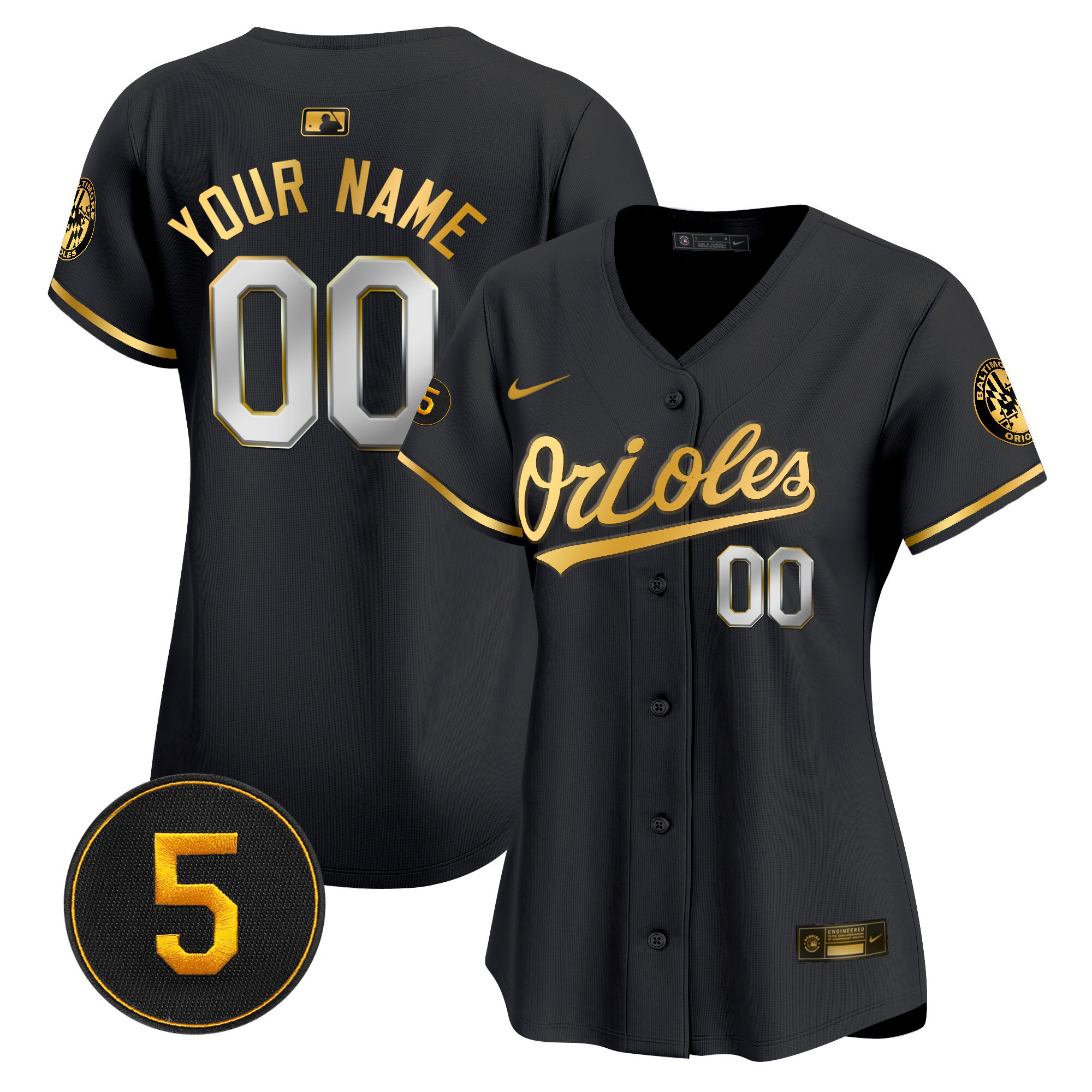 Baltimore Orioles Robinson Patch Vapor Premier Limited Custom Black Limited Jersey - All Stitched