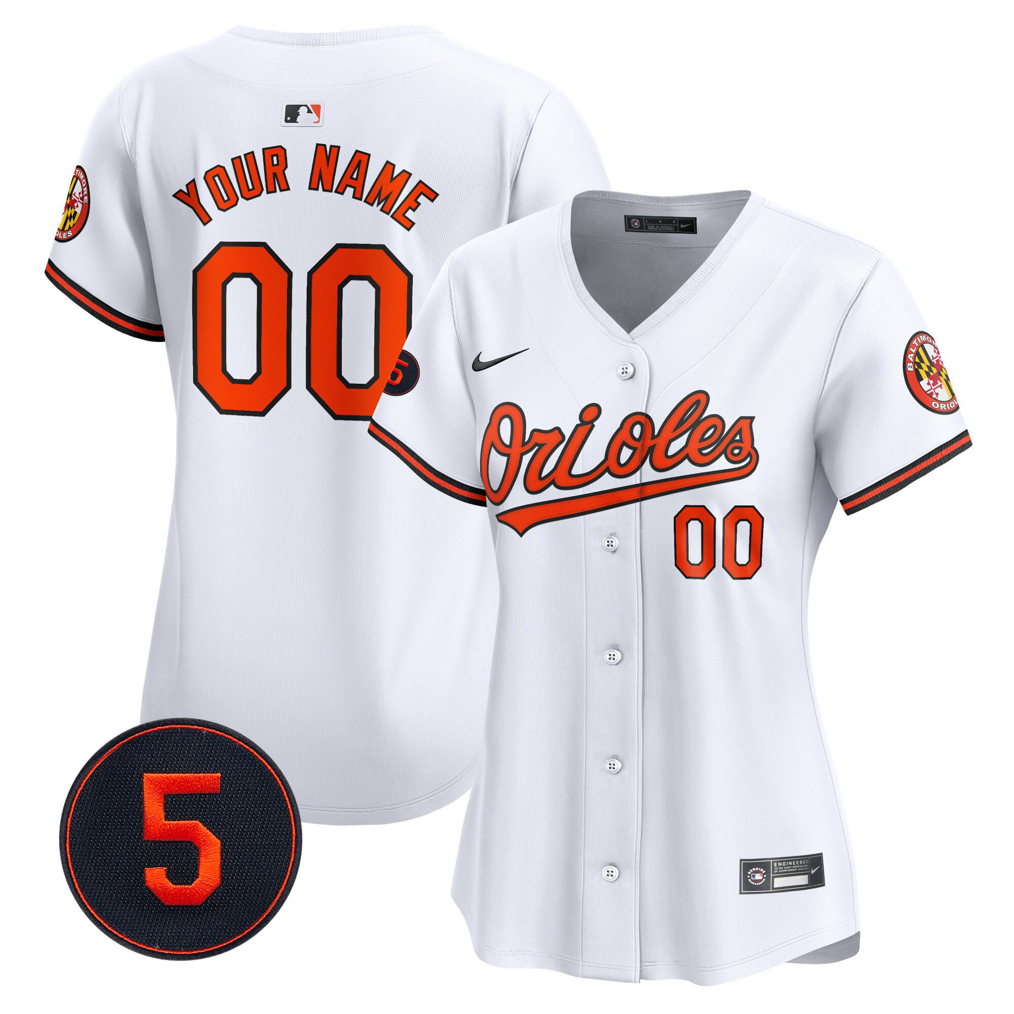 Baltimore Orioles Robinson Patch Vapor Premier Limited Custom White Jersey - All Stitched