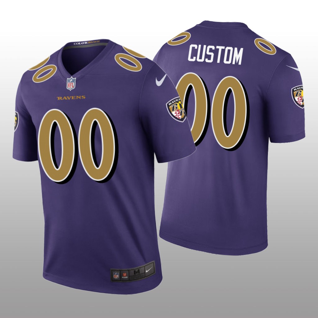 Baltimore Ravens #00 Custom Purple legend color rush Jersey – Men’s