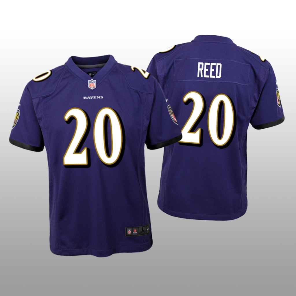 Baltimore Ravens #20 Purple Ed Reed Game Jersey – Youth
