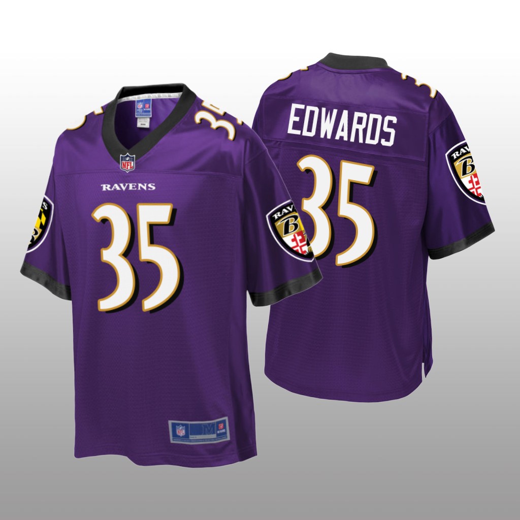 Baltimore Ravens #35 Purple Gus Edwards Pro Line Jersey – Youth