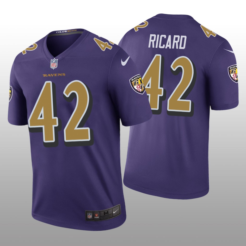 Baltimore Ravens #42 Patrick Ricard Purple legend color rush Jersey – Men’s