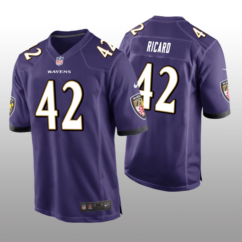 Baltimore Ravens #42 Purple Men’s Patrick Ricard Game Jersey