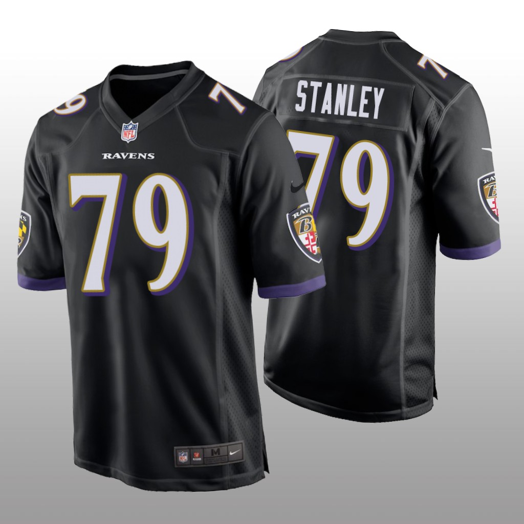 Baltimore Ravens #79 Black Men’s Ronnie Stanley Game Jersey