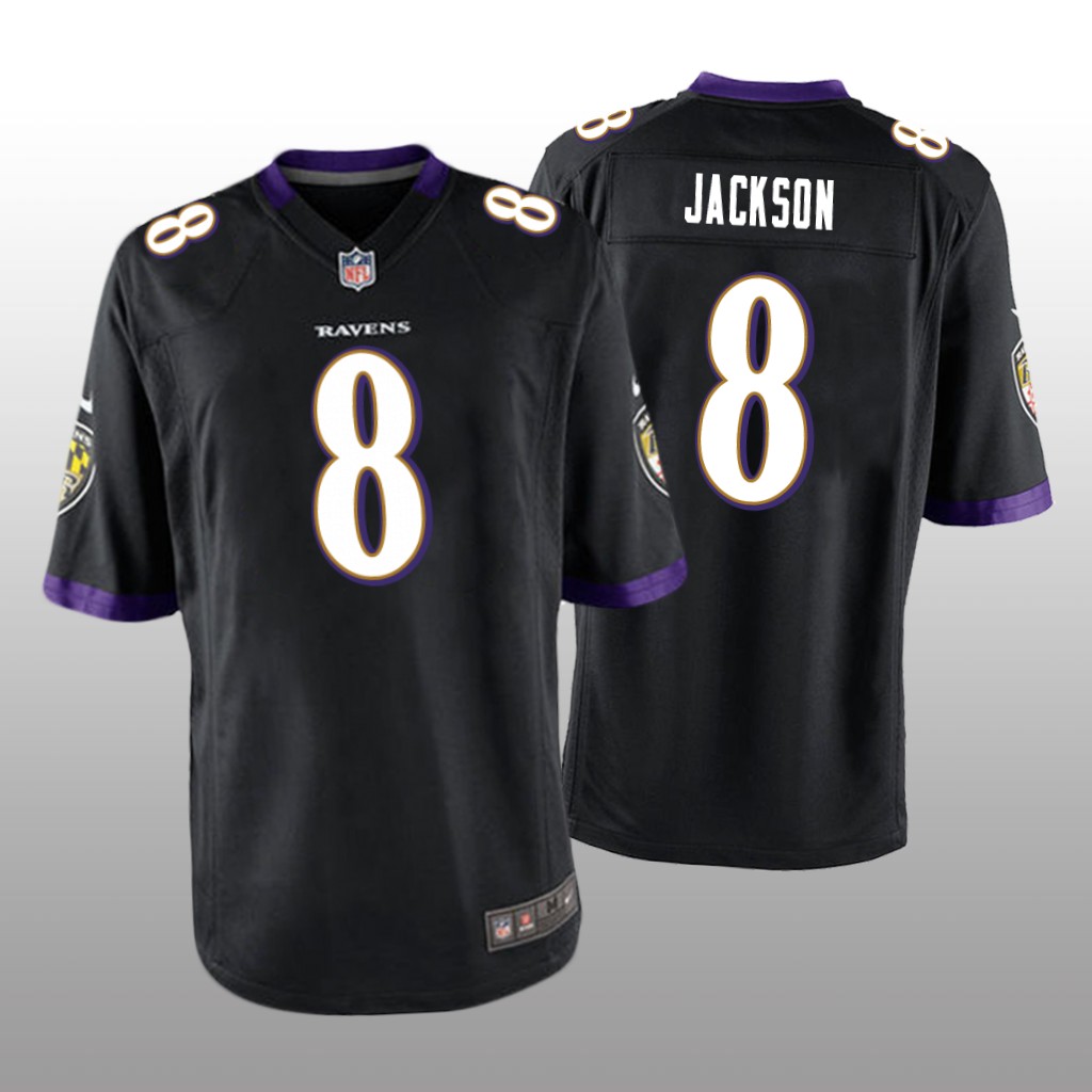 Baltimore Ravens #8 Black Men’s Lamar Jackson Game Jersey