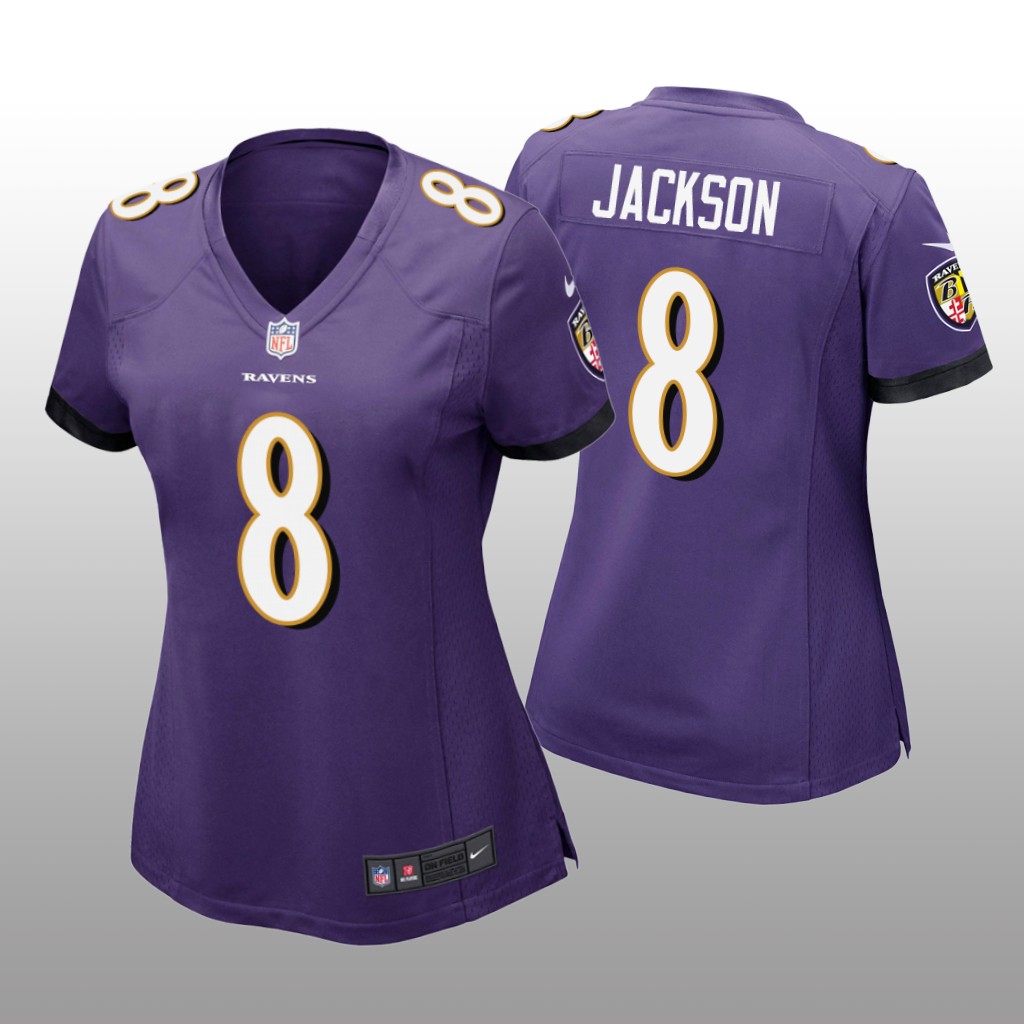 Baltimore Ravens #8 Purple Lamar Jackson Game Jersey – Women