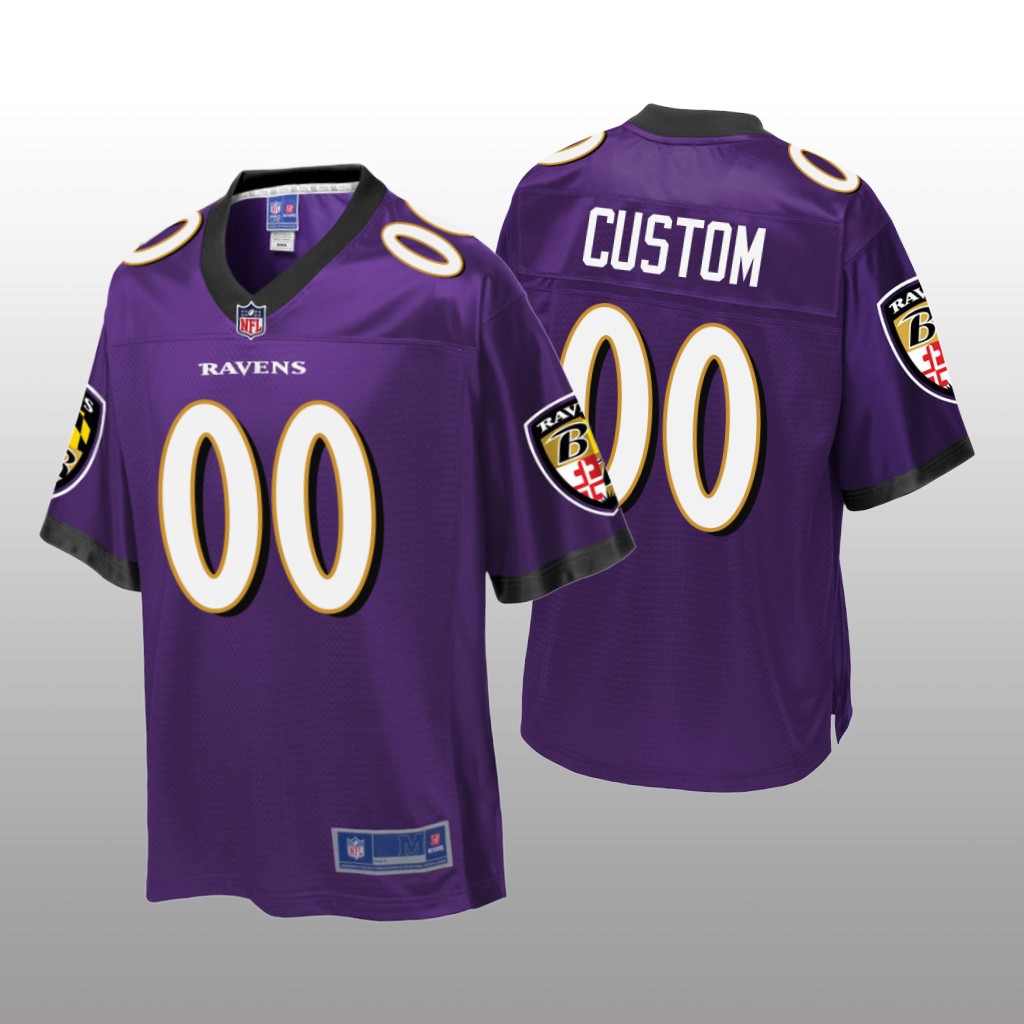 Baltimore Ravens # Purple Custom Pro Line Jersey – Youth