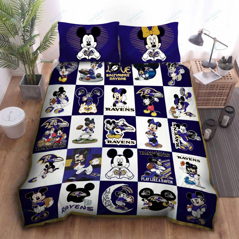 Baltimore Ravens – Mickey Disney Bedding Set – Quilt Blanket – Pillowcase