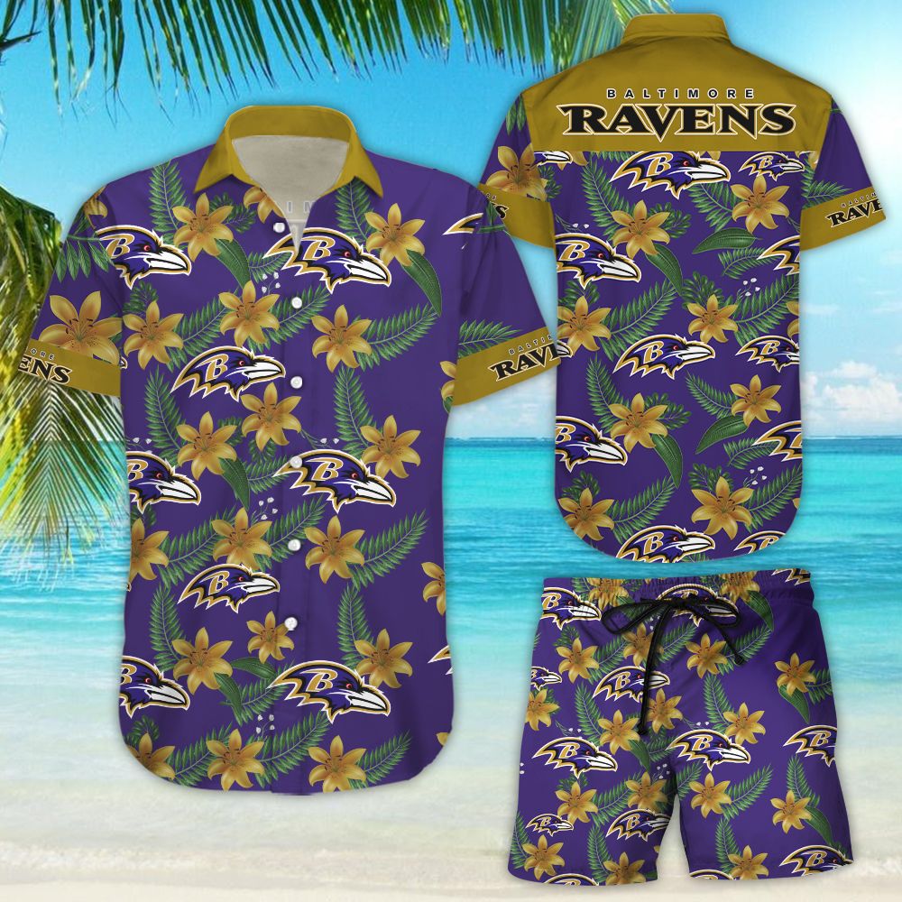 Baltimore Ravens 3D Logo Summer For Men All Over Printed Hawaiian Shirt Size S – 5Xl