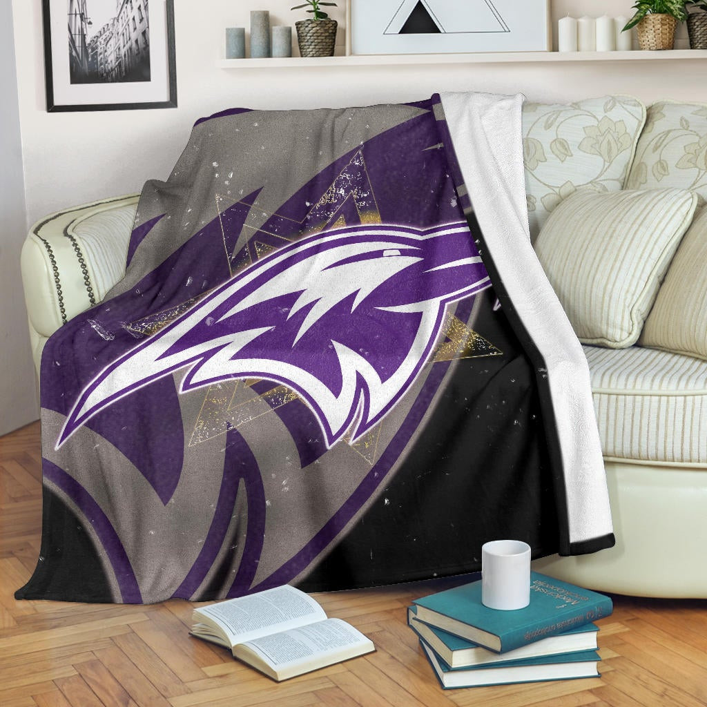 Baltimore Ravens American Football Team Fleece Blanket Cute Raven Flying Up To The Sky Night Artwork Fleece Blankets
