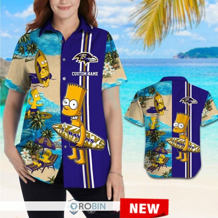Baltimore Ravens Bart Simpson Hawaiian Shirt