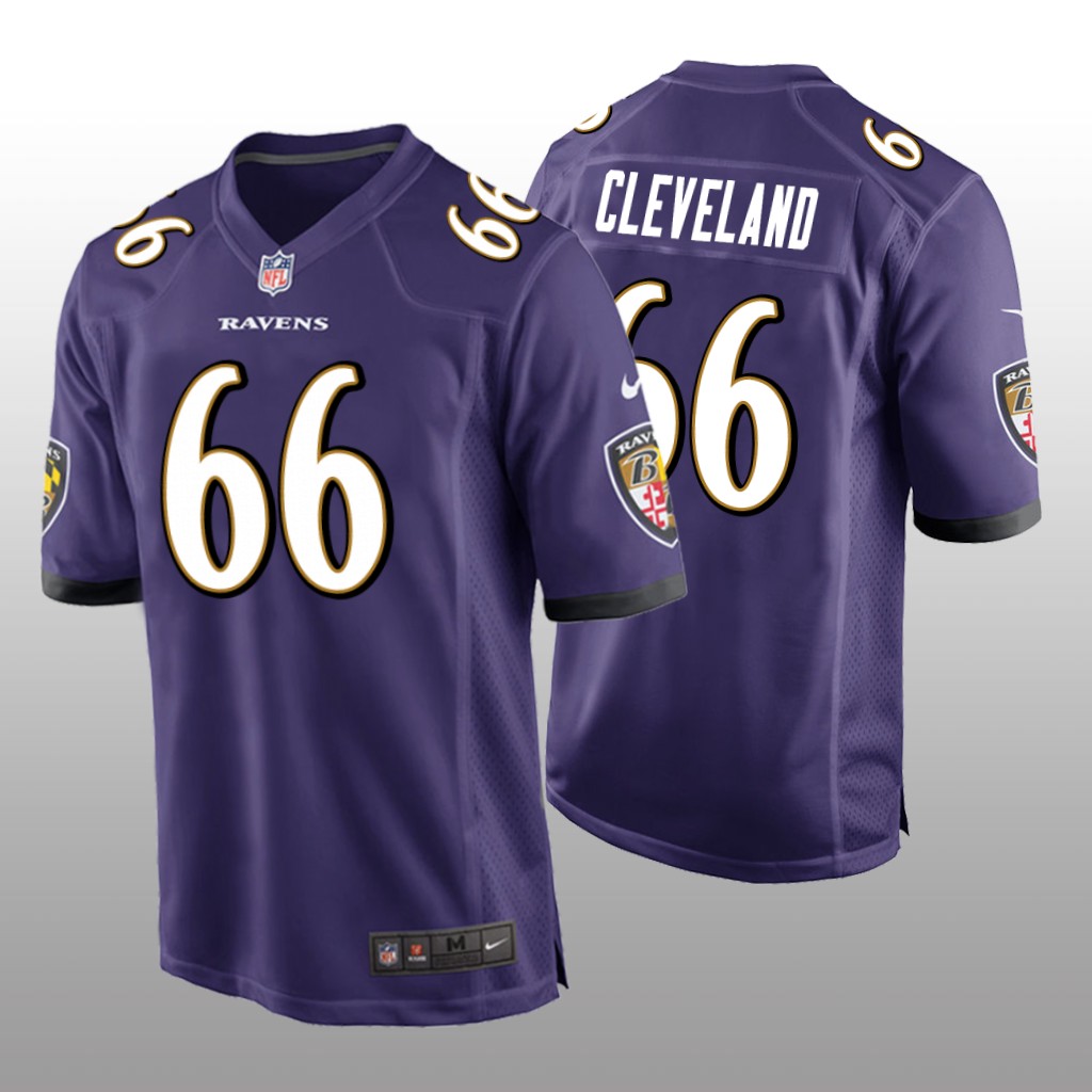 Baltimore Ravens Ben Cleveland Purple Jersey Game - Men's
