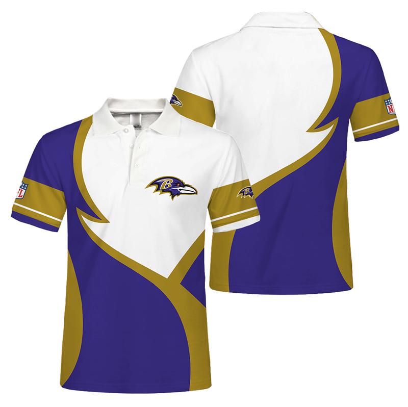 Baltimore Ravens Button Up Polo Shirt