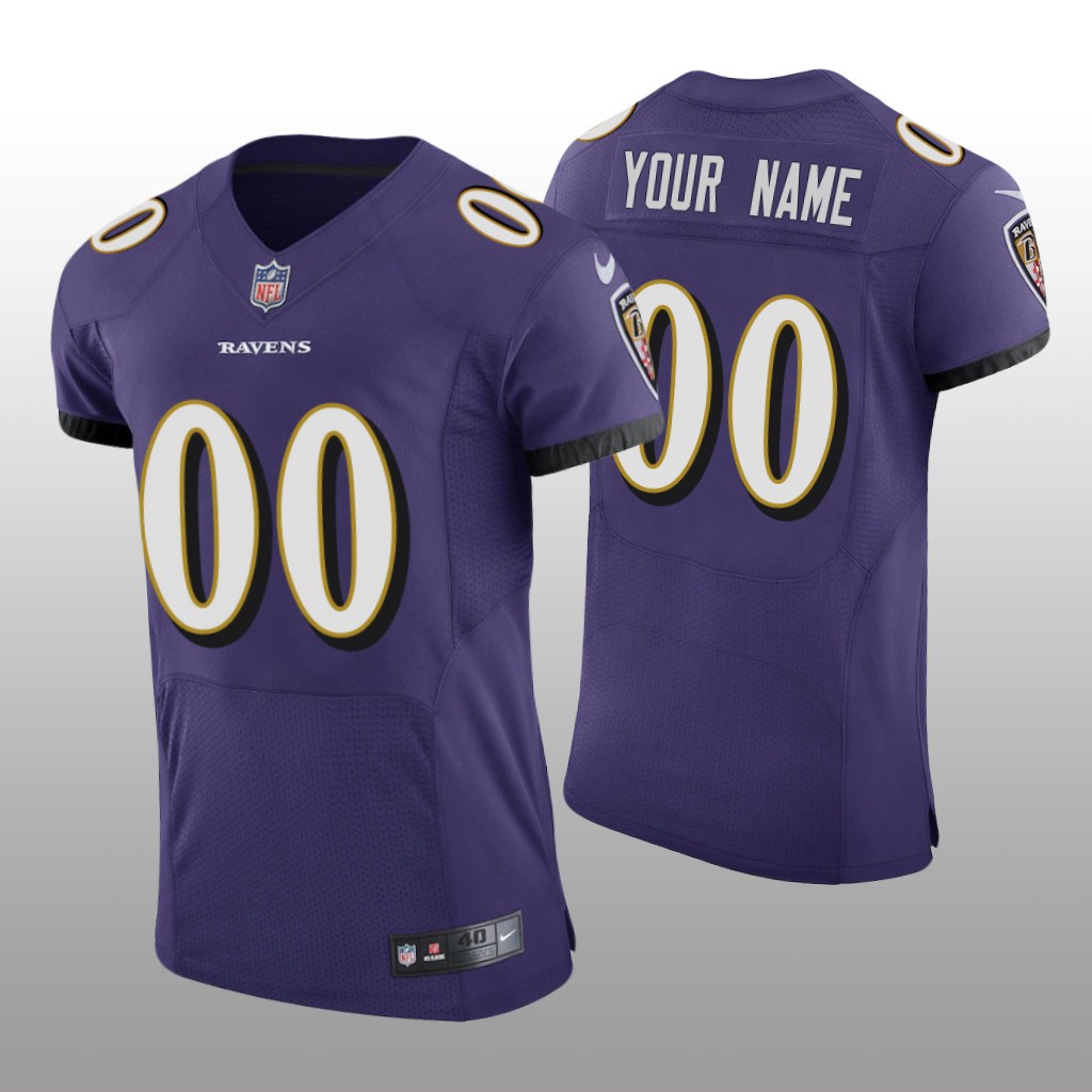 Baltimore Ravens Custom Purple Jersey Vapor Elite Men's