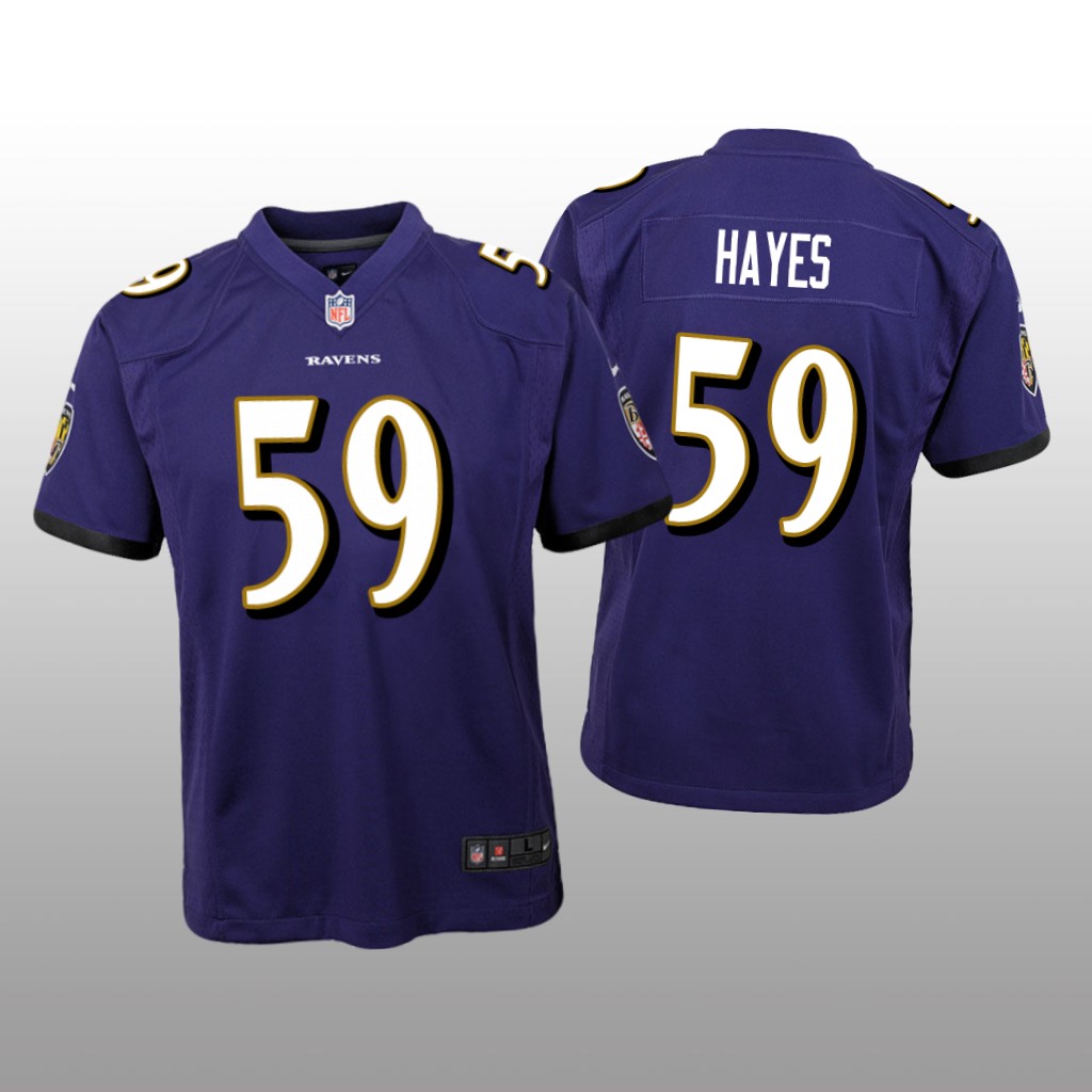Baltimore Ravens Daelin Hayes Purple Jersey Game - Youth