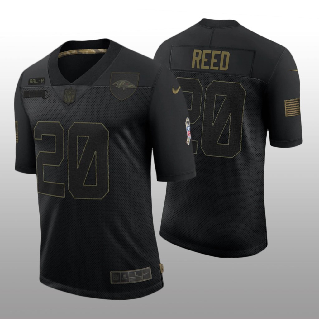 Baltimore Ravens Ed Reed Black Limited Jersey 2020 Salute to Service - Men's
