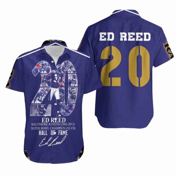 Baltimore Ravens Ed Reed Hall Of Fame Best Player America Football For Ravens Fans Hawaiian Shirt