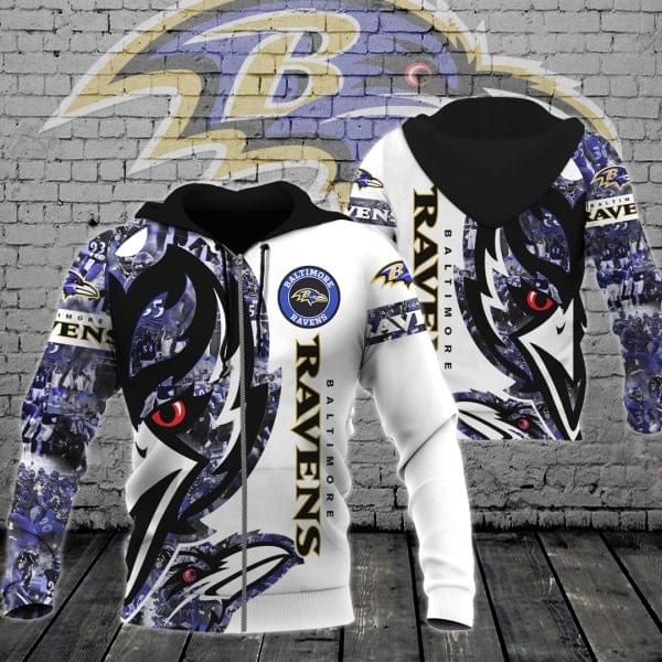 Baltimore ravens fan printed 3D Hoodie