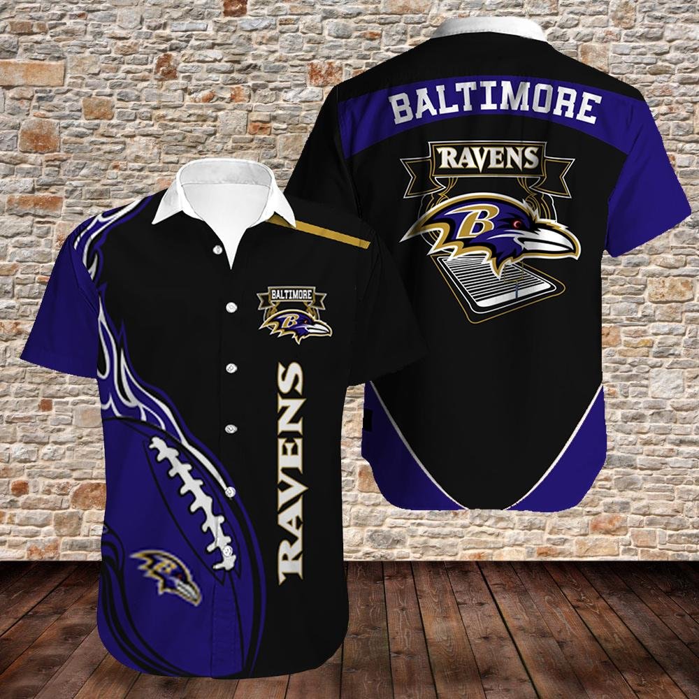 Baltimore Ravens Fireball Hawaiian Shirt