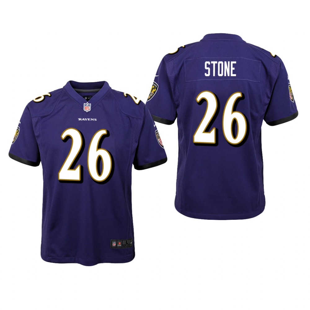 Baltimore Ravens Geno Stone Purple Jersey Game - Youth