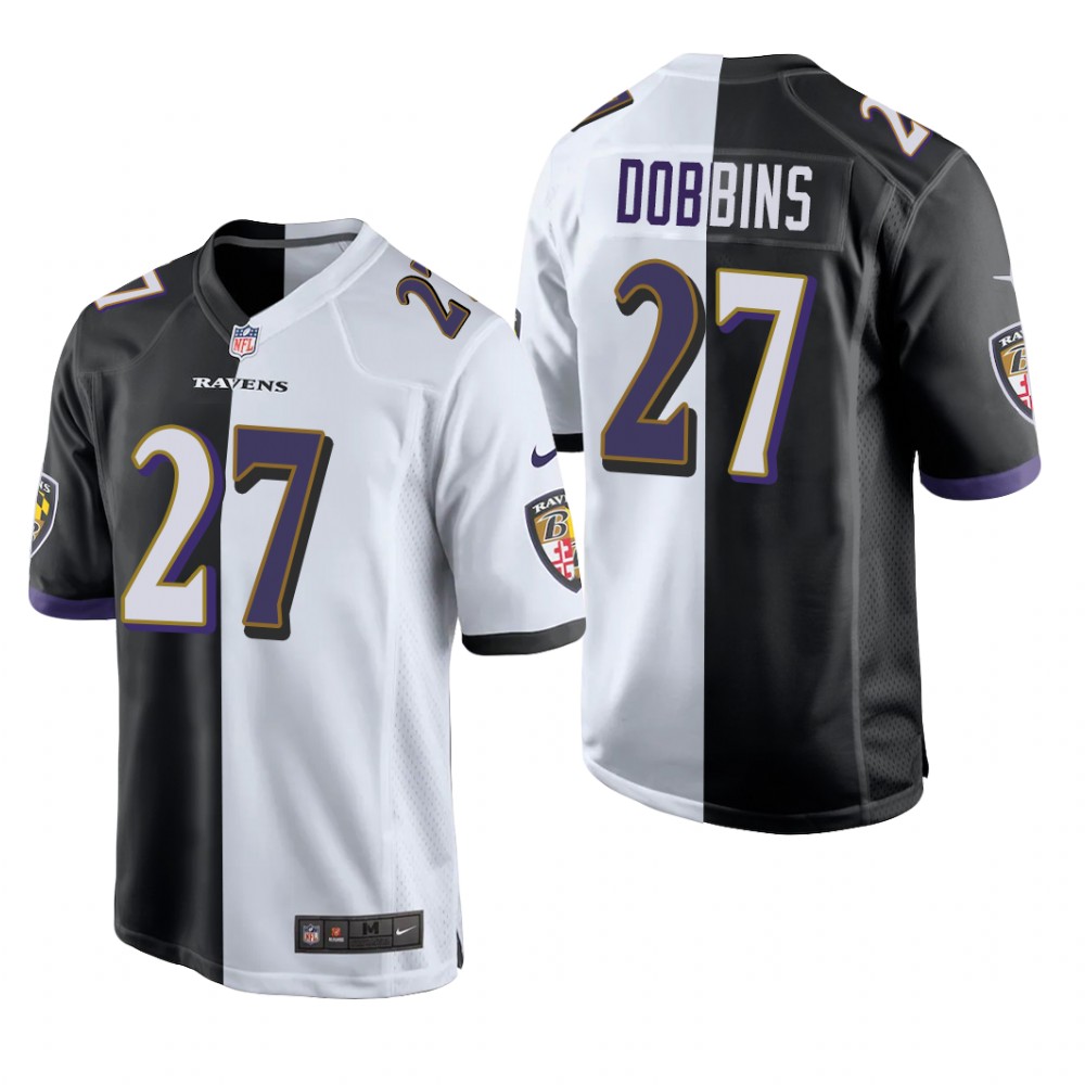 Baltimore Ravens J.K. Dobbins Black White Game Split - Men's