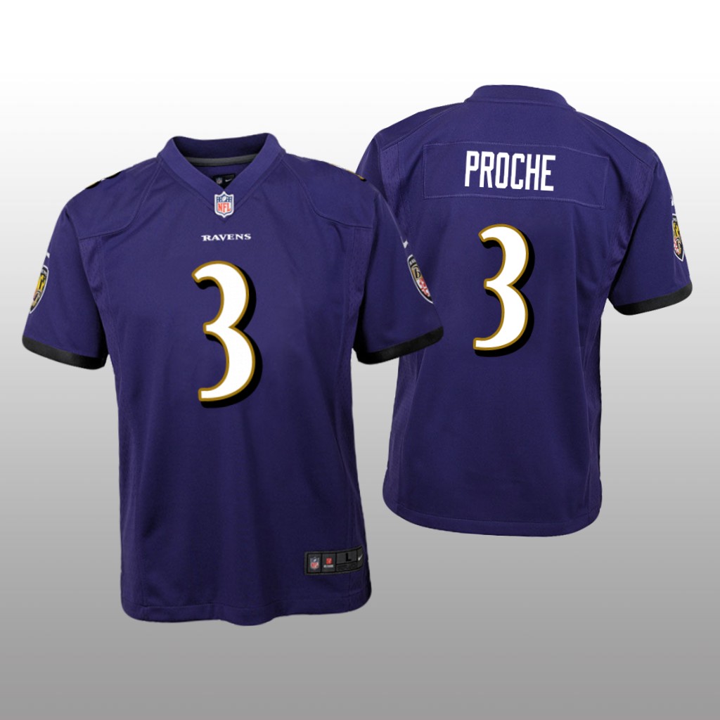 Baltimore Ravens James Proche Purple Jersey Game - Youth