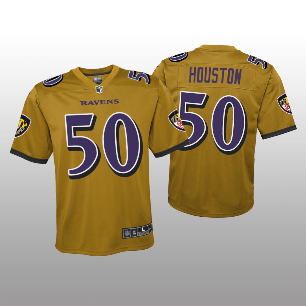 Baltimore Ravens Justin Houston Gold Jersey Inverted Game - Youth