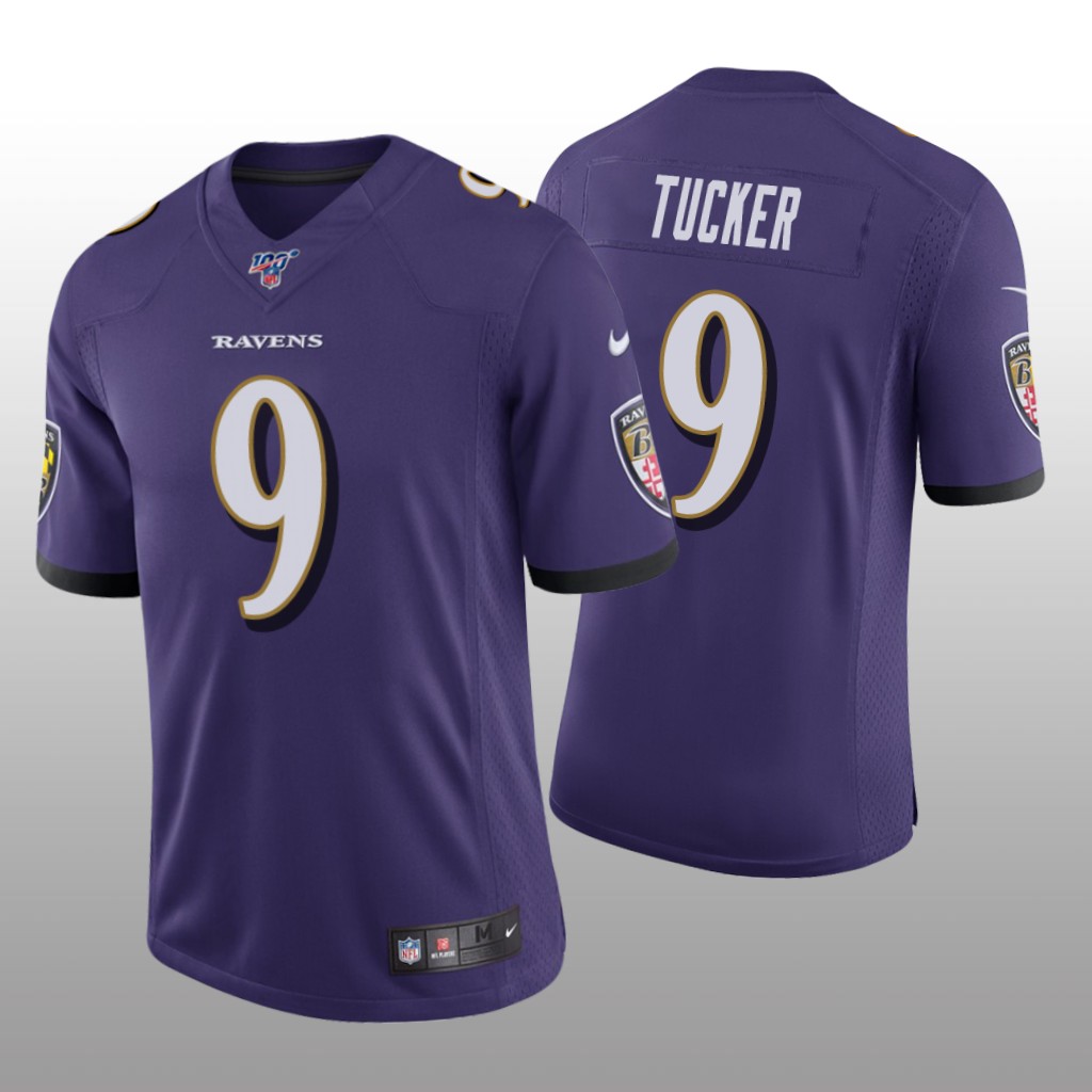 Baltimore Ravens Justin Tucker Purple Vapor Limited Jersey 100th Season - Men's