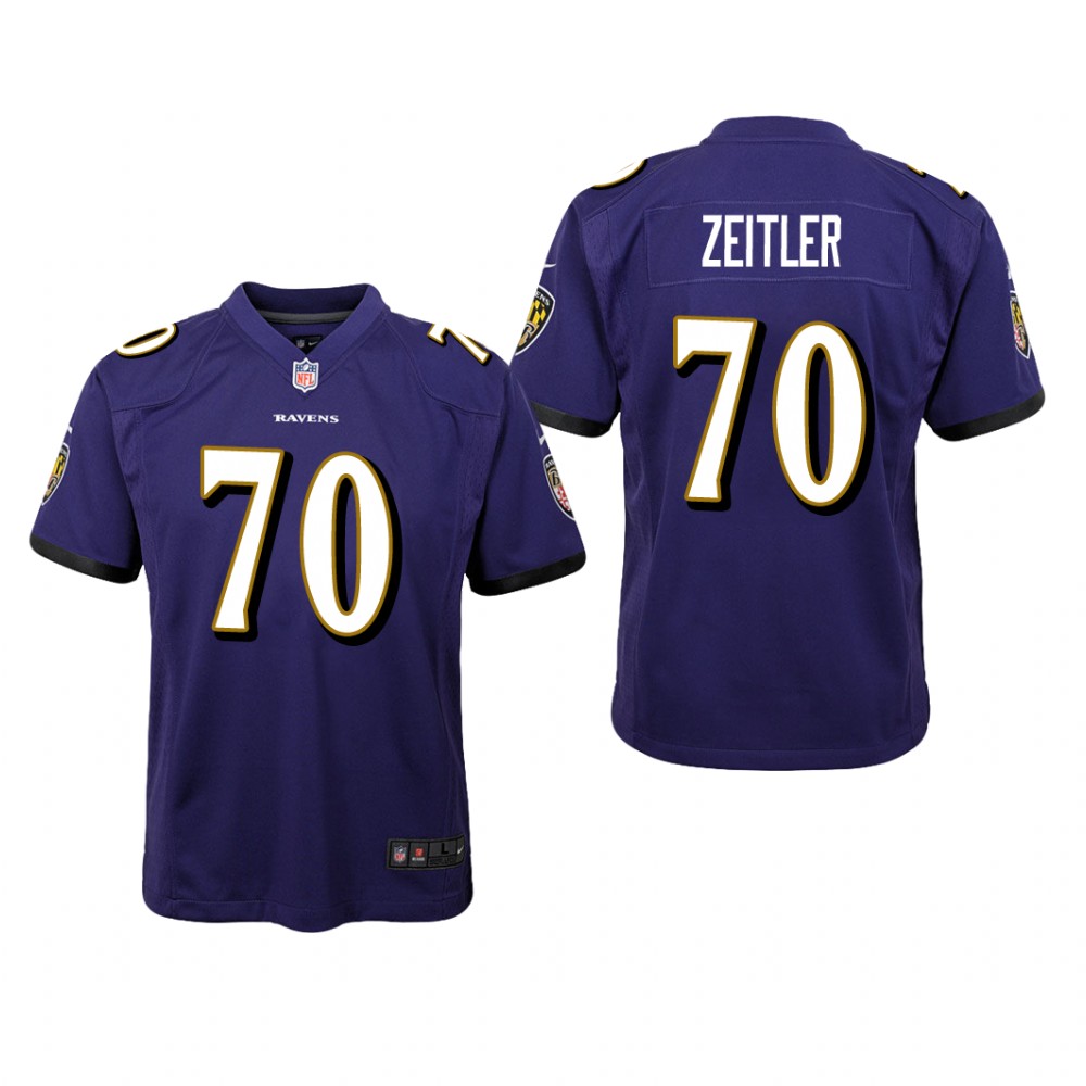 Baltimore Ravens Kevin Zeitler Purple Jersey Game - Youth
