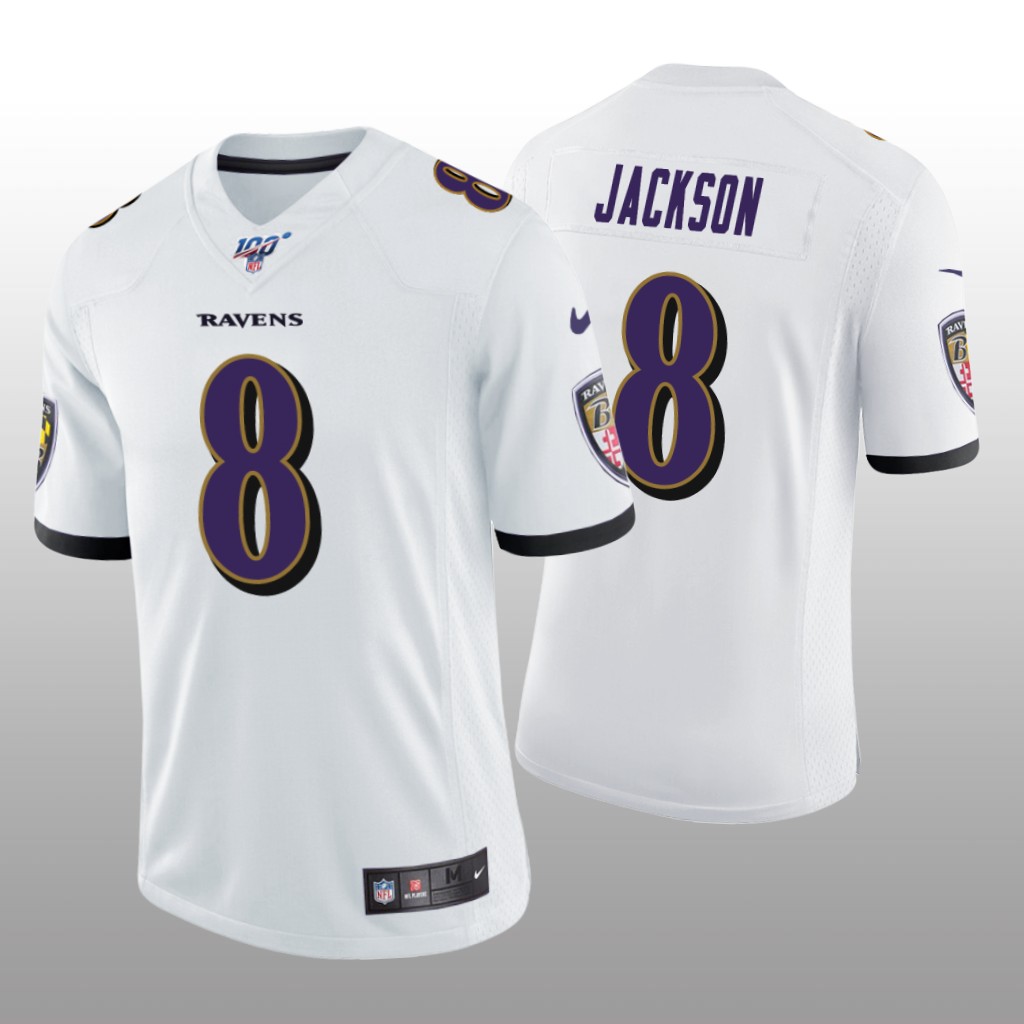 Baltimore Ravens Lamar Jackson White Vapor Limited Jersey 100th Season - Men's