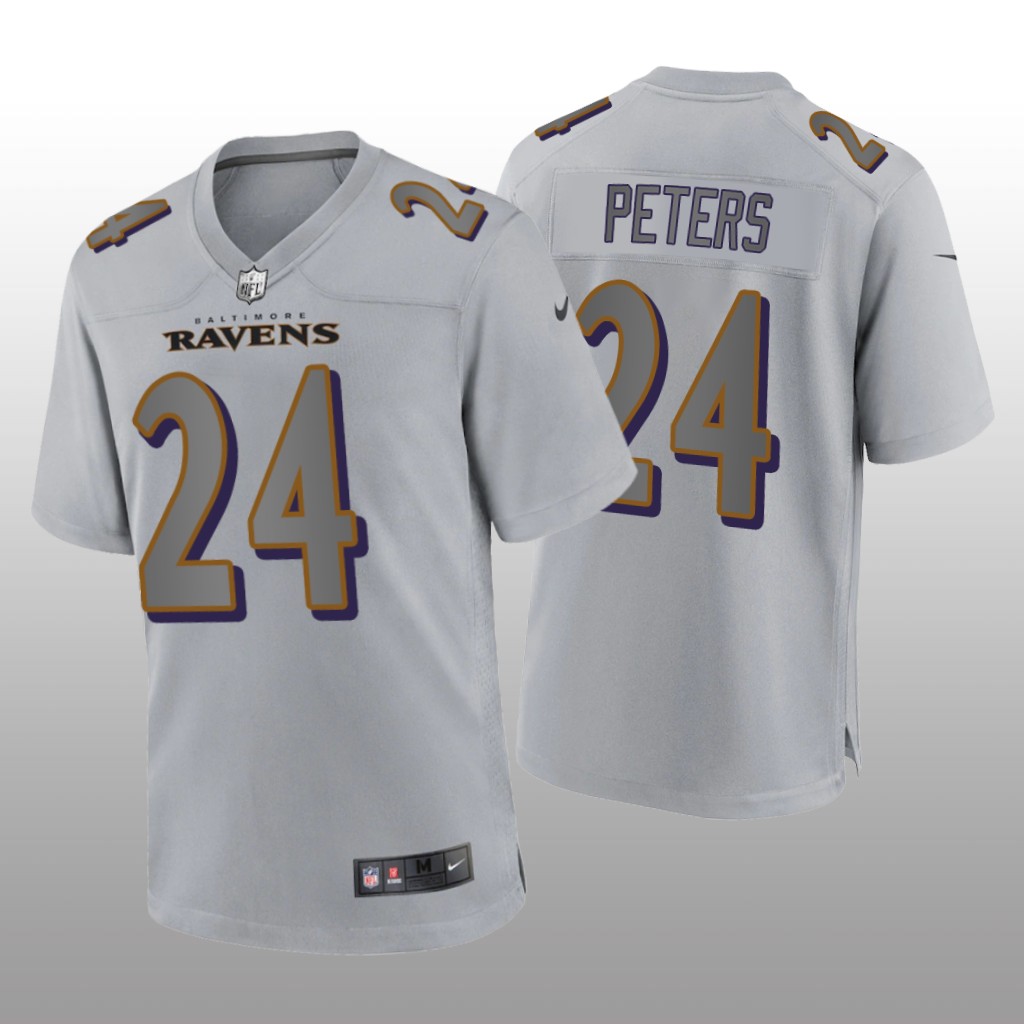 Baltimore Ravens Marcus Peters Gray Jersey Atmosphere Fashion Game - Men's