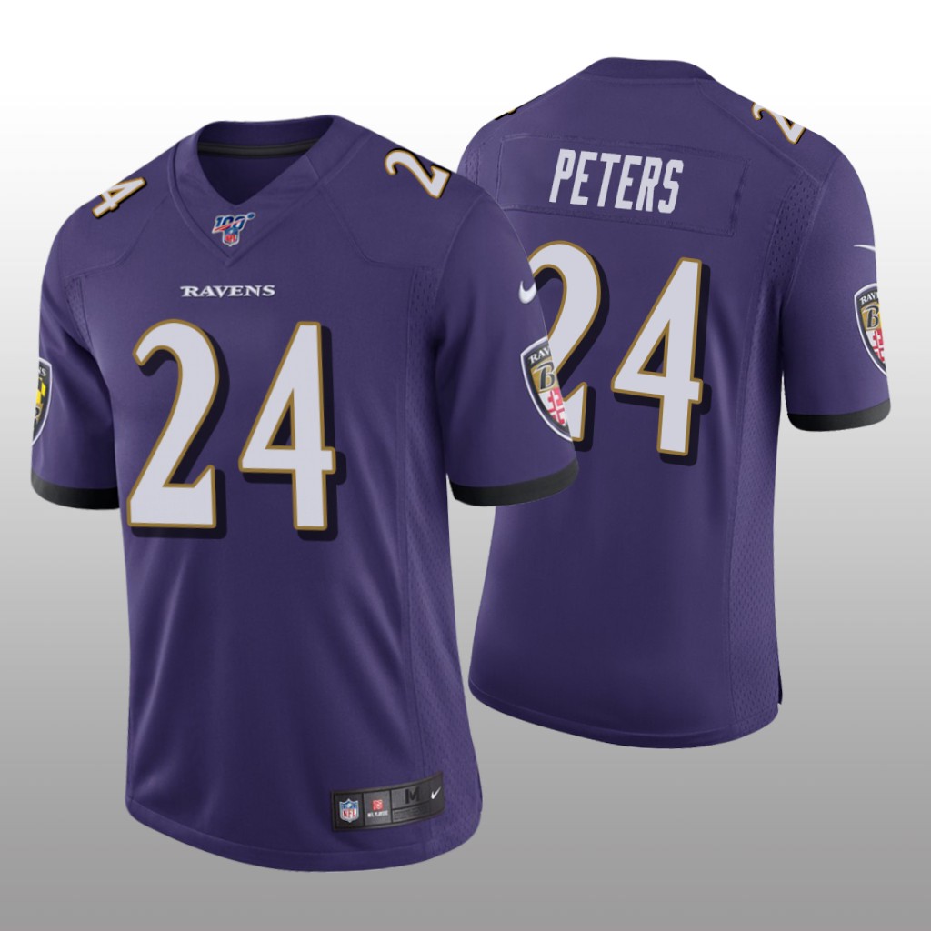 Baltimore Ravens Marcus Peters Purple Vapor Limited Jersey 100th Season - Men's