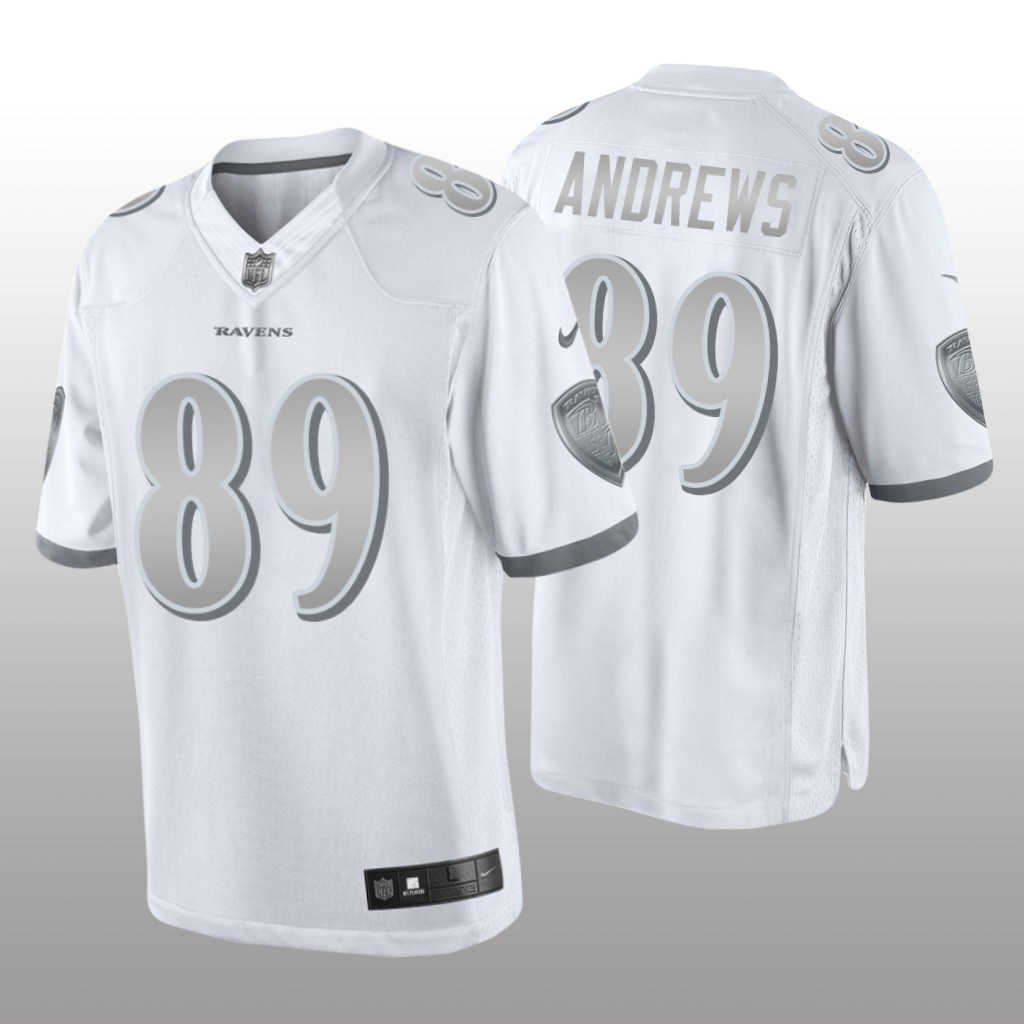 Baltimore Ravens Mark Andrews White Jersey Platinum Limited
