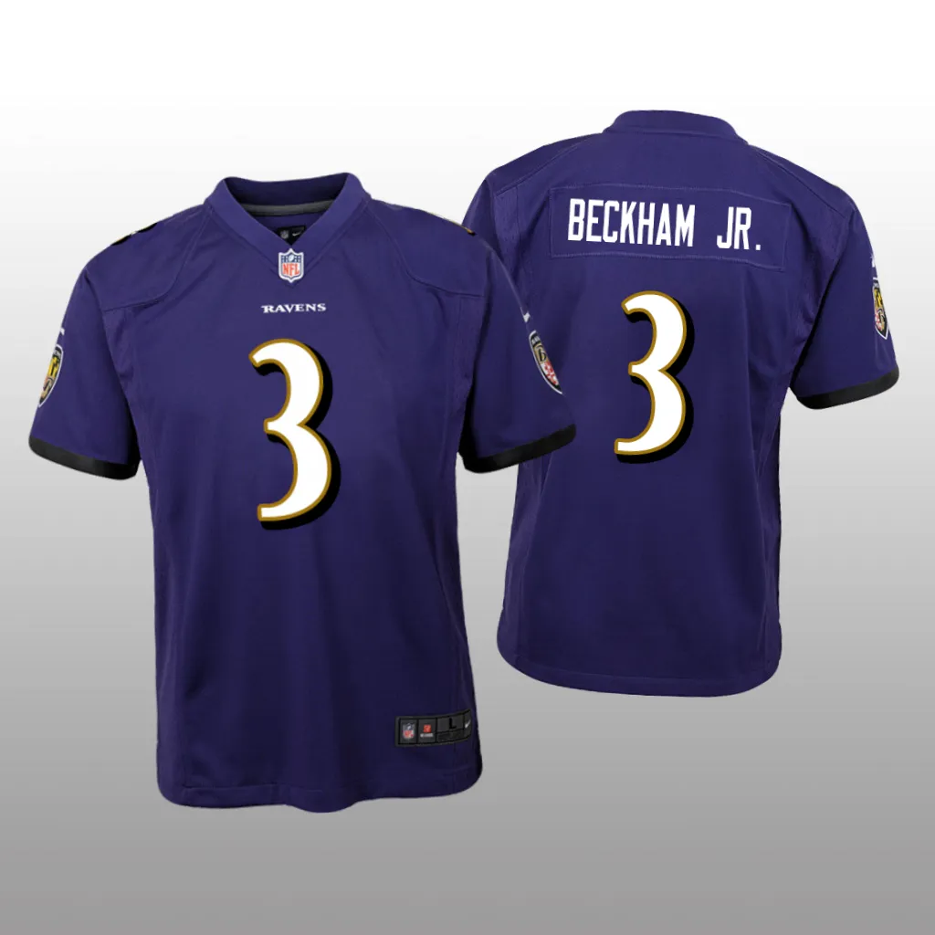 Baltimore Ravens Odell Beckham Jr. Purple Jersey Game - Youth